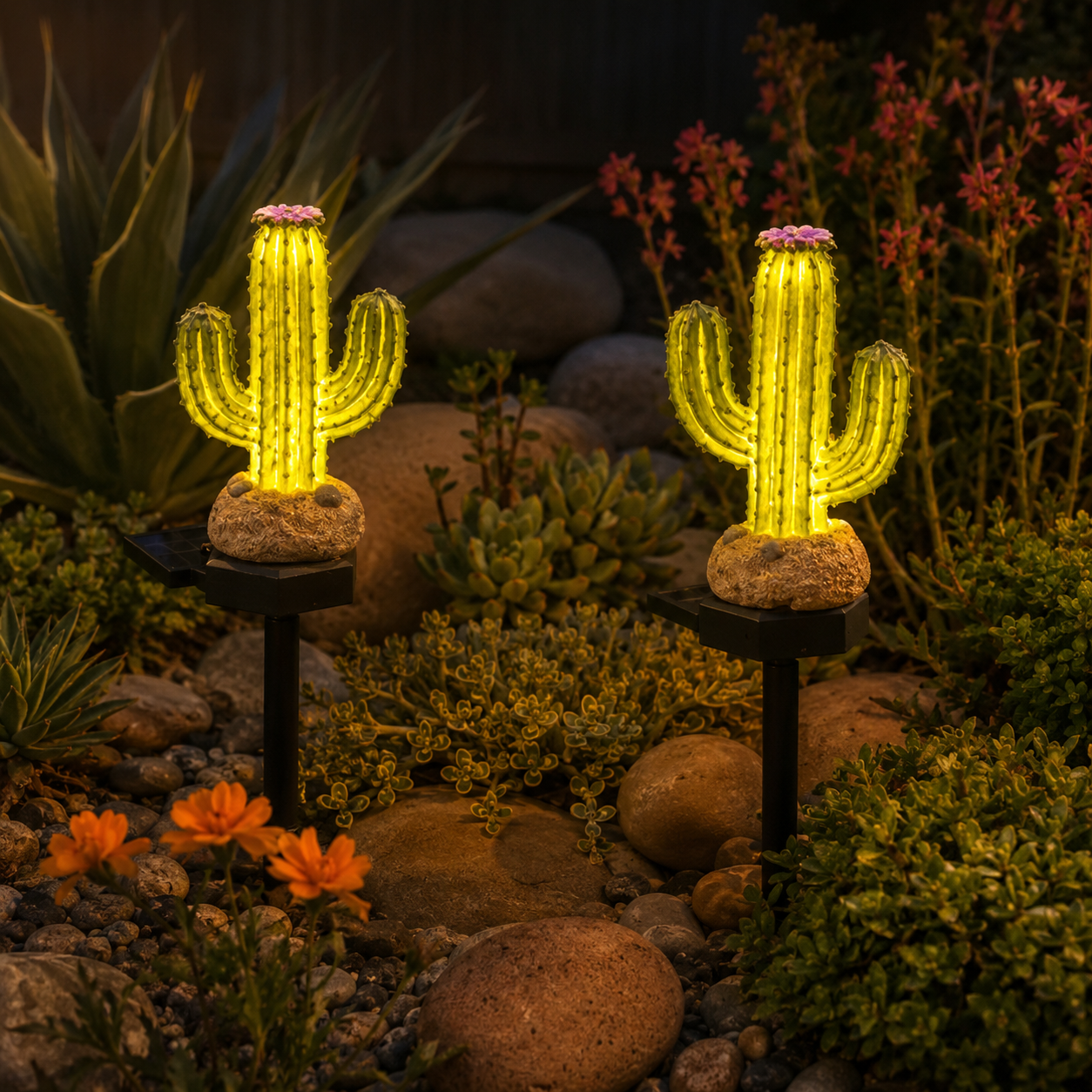 1pcs / Solar Cactus Garden Stake Lights