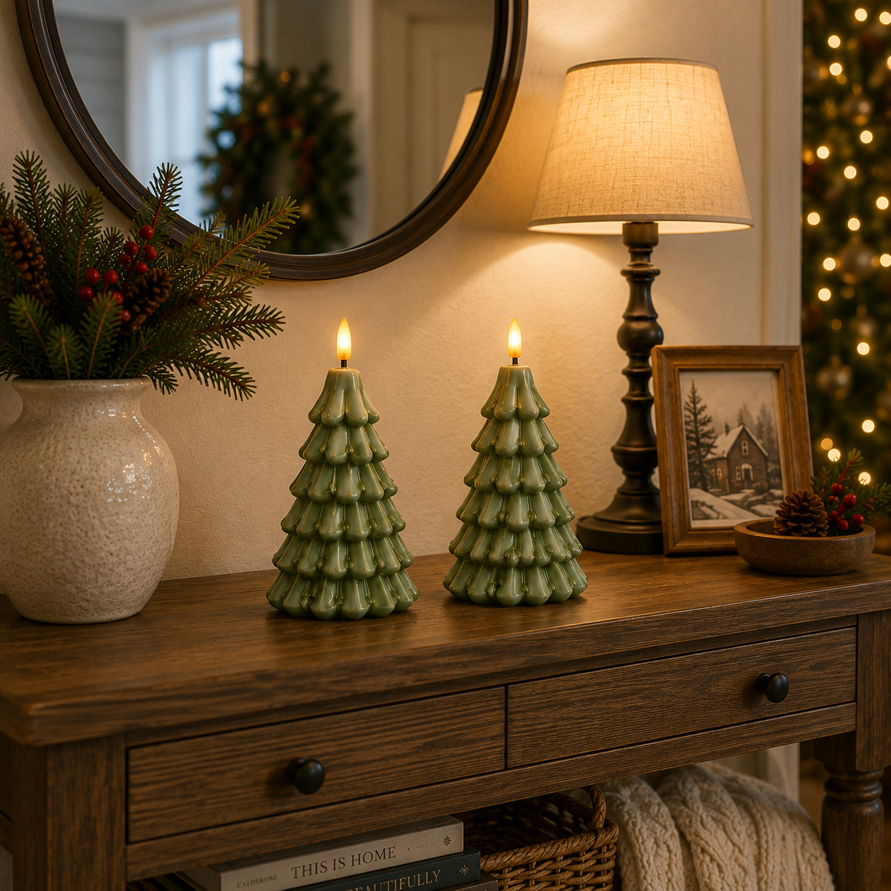 Cozy Glow LED Christmas Tree Decor – 2-Piece Set 🎄✨
