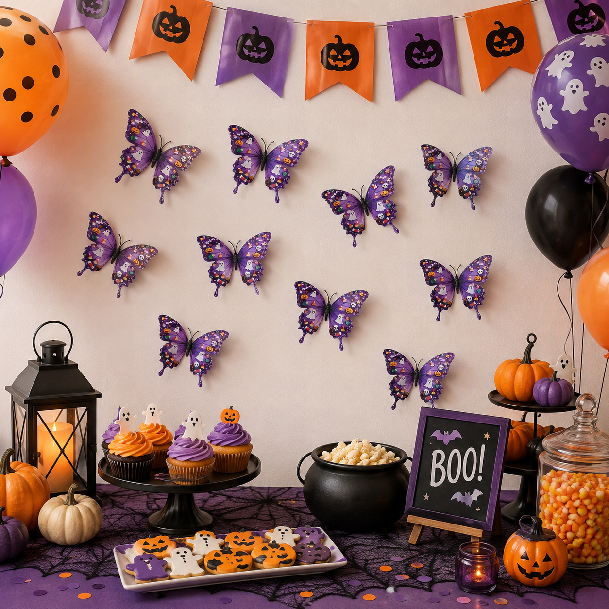 3D Spooky Butterfly Wall Decor – Set of 10