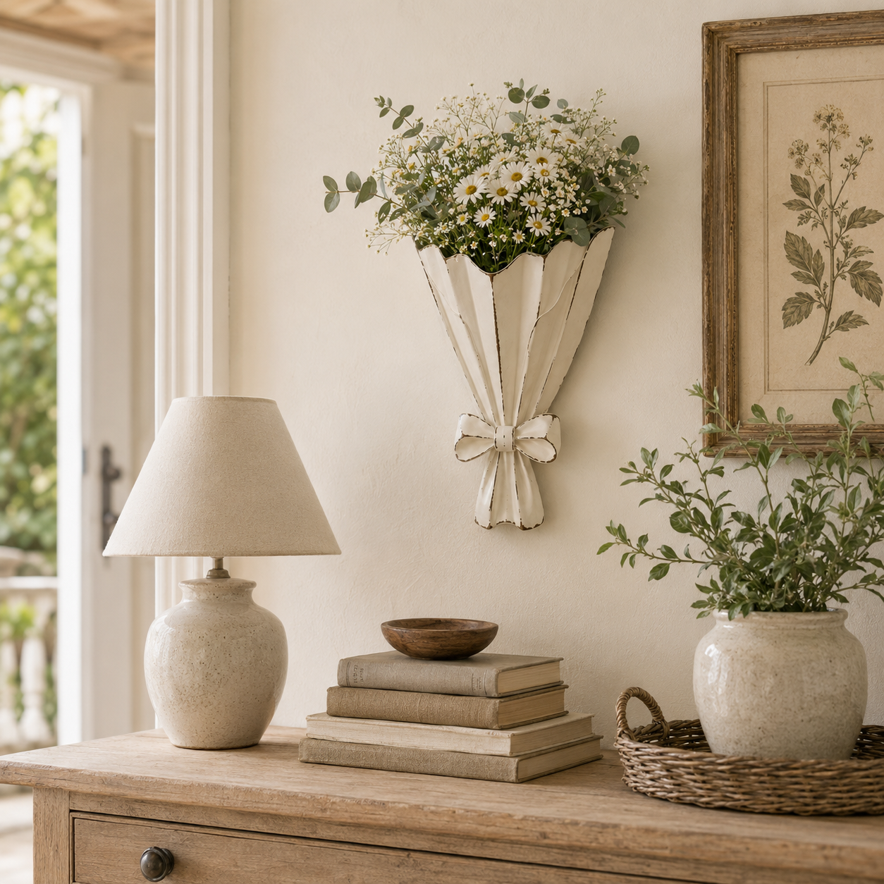 Vintage Bouquet Metal Wall Planter 🌼