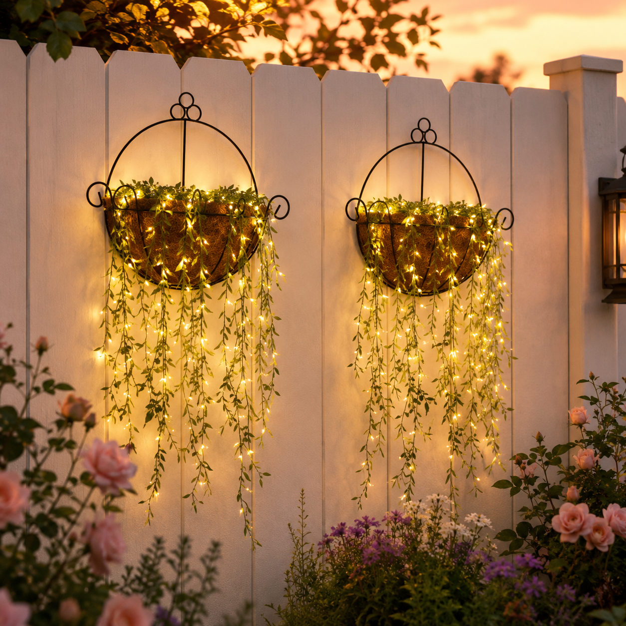 Cascading Willow Glow Hanging Basket