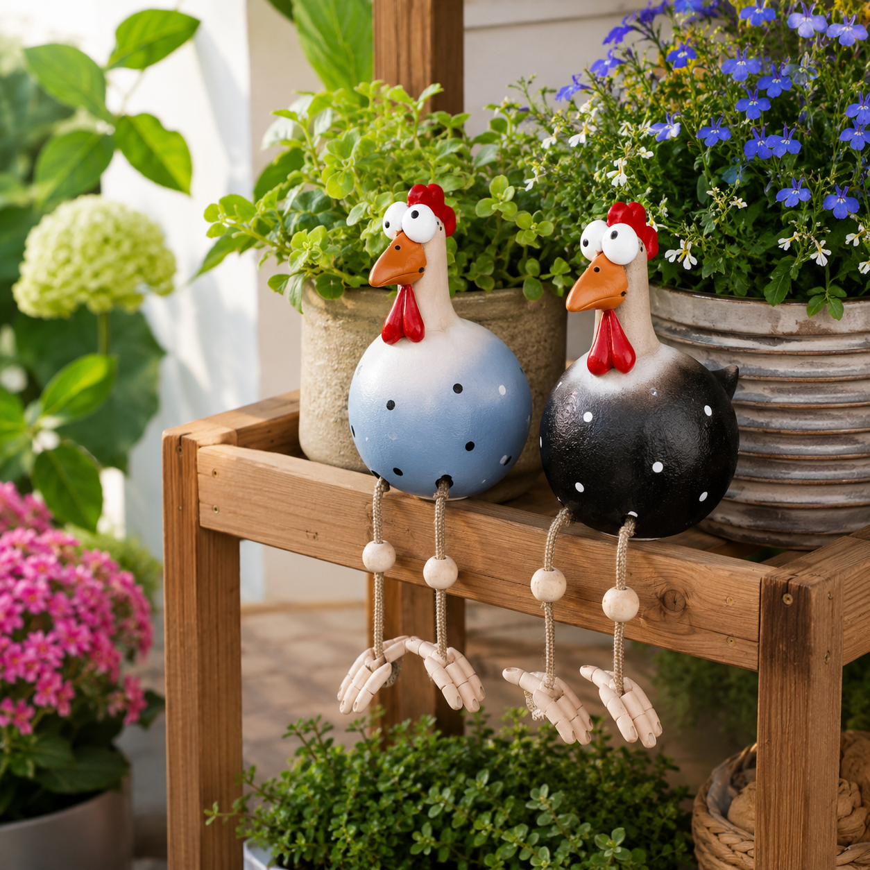 Funny Hanging Leg Rooster Yard Ornament