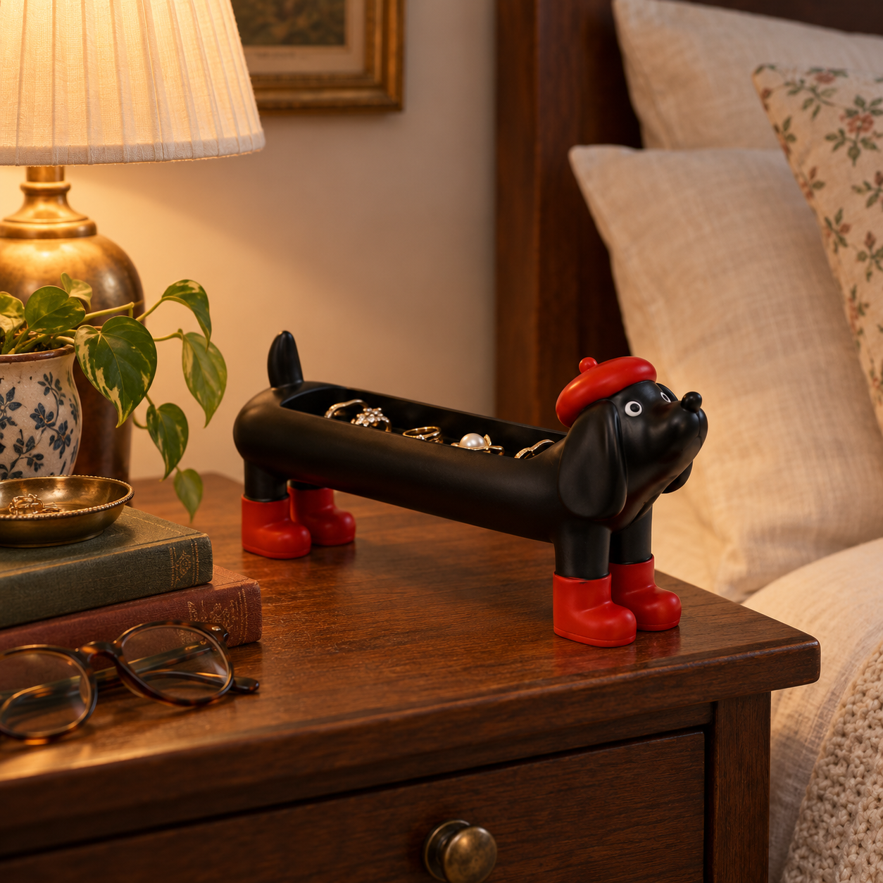 Dachshund Jewelry Organizer – Cute Dog Ring Holder & Trinket Tray