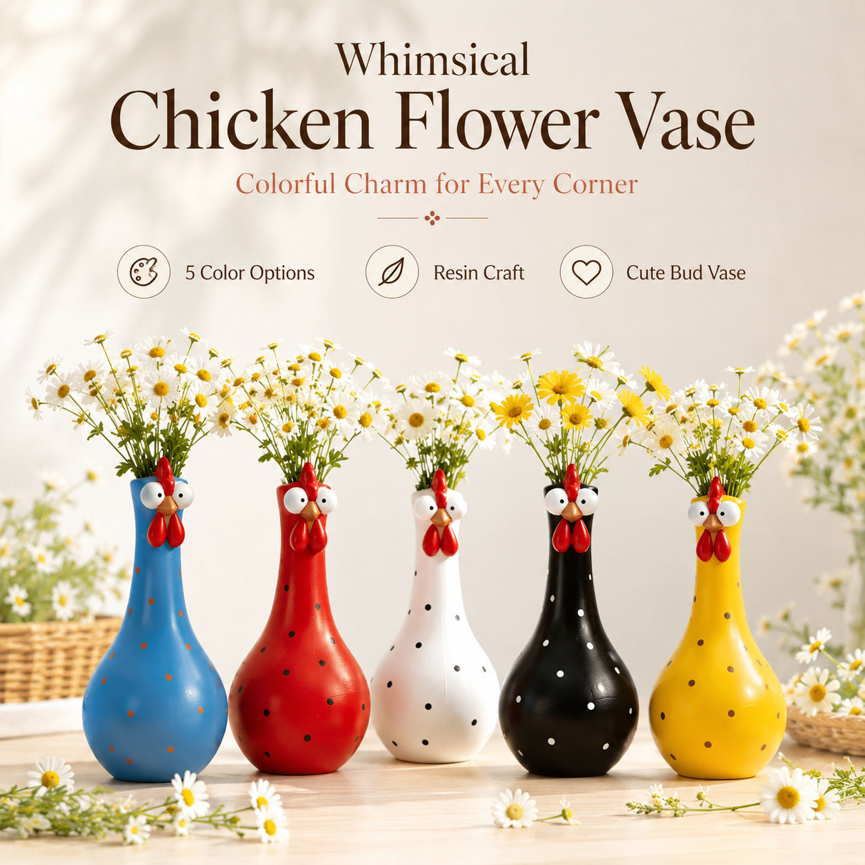 Cluck & Bloom™ Whimsical Chicken Flower Vase