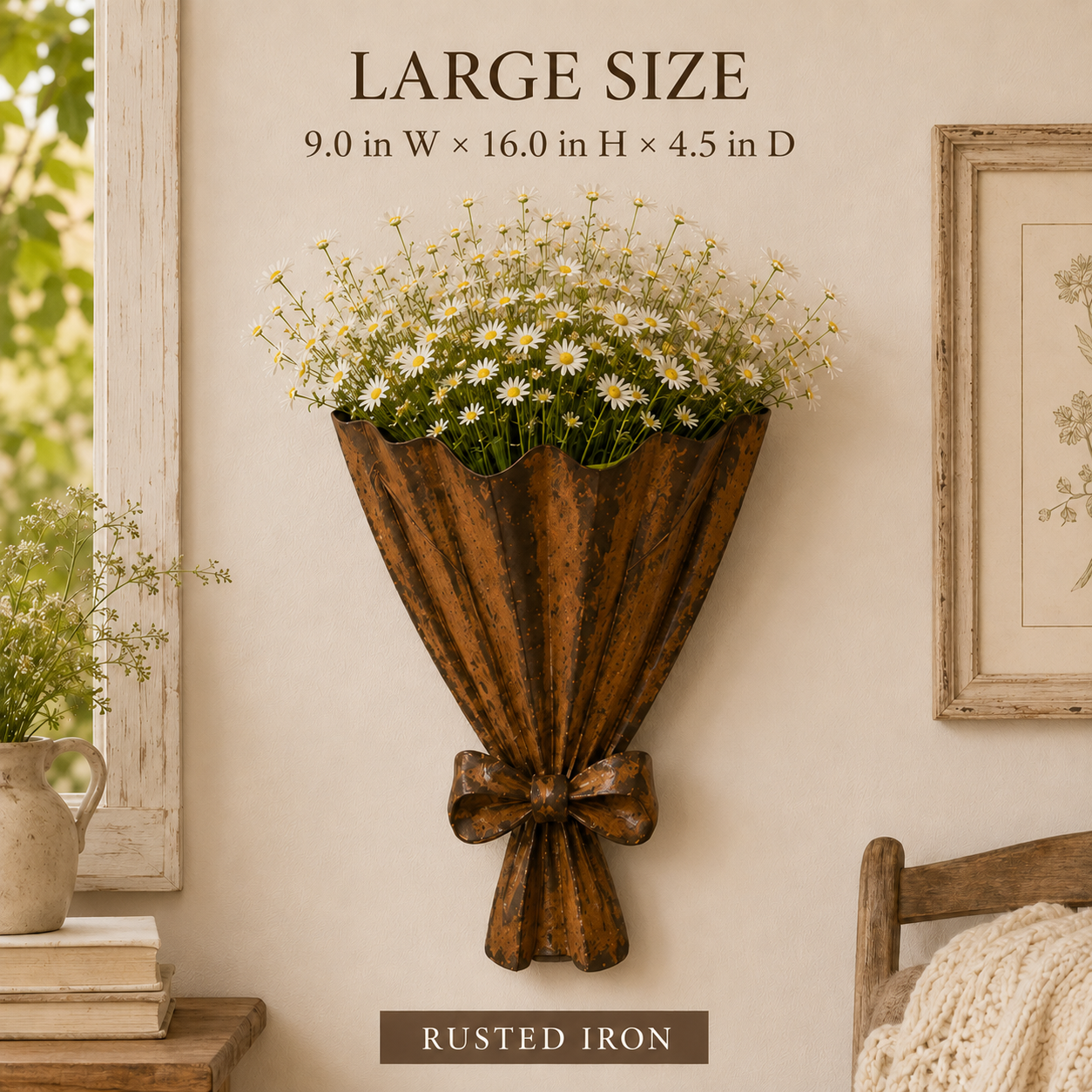 Vintage Bouquet Metal Wall Planter 🌼