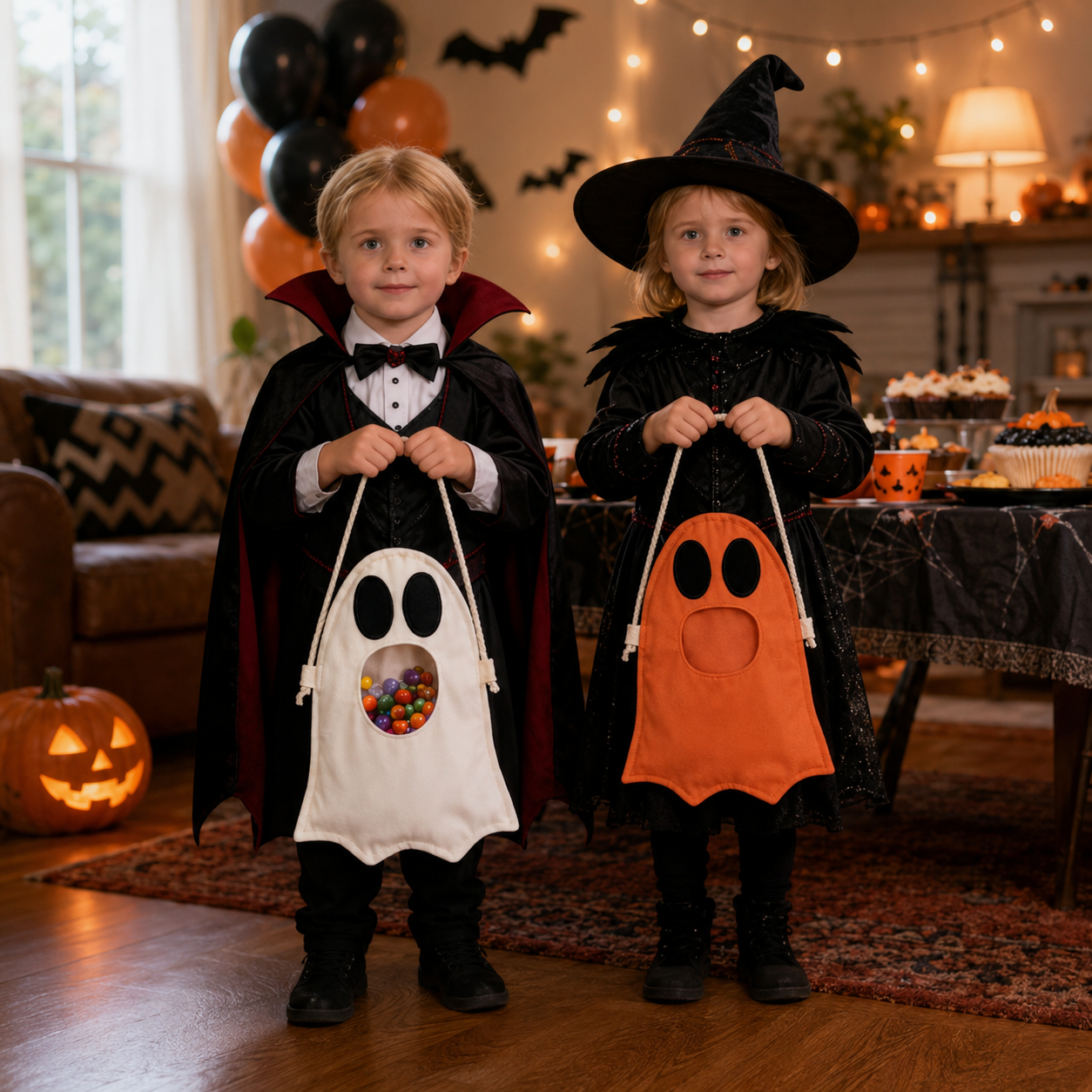 2-Pack Ghost Trick-or-Treat Candy Bags