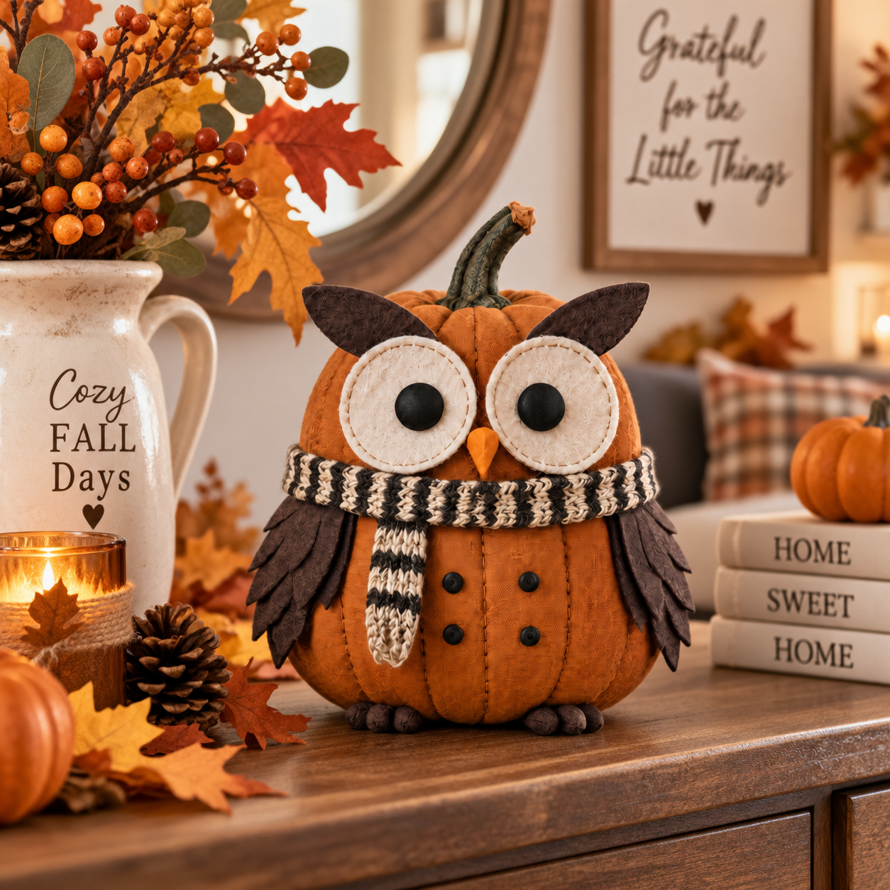 Pumpkin Woodland Friends Fabric Fall Decor