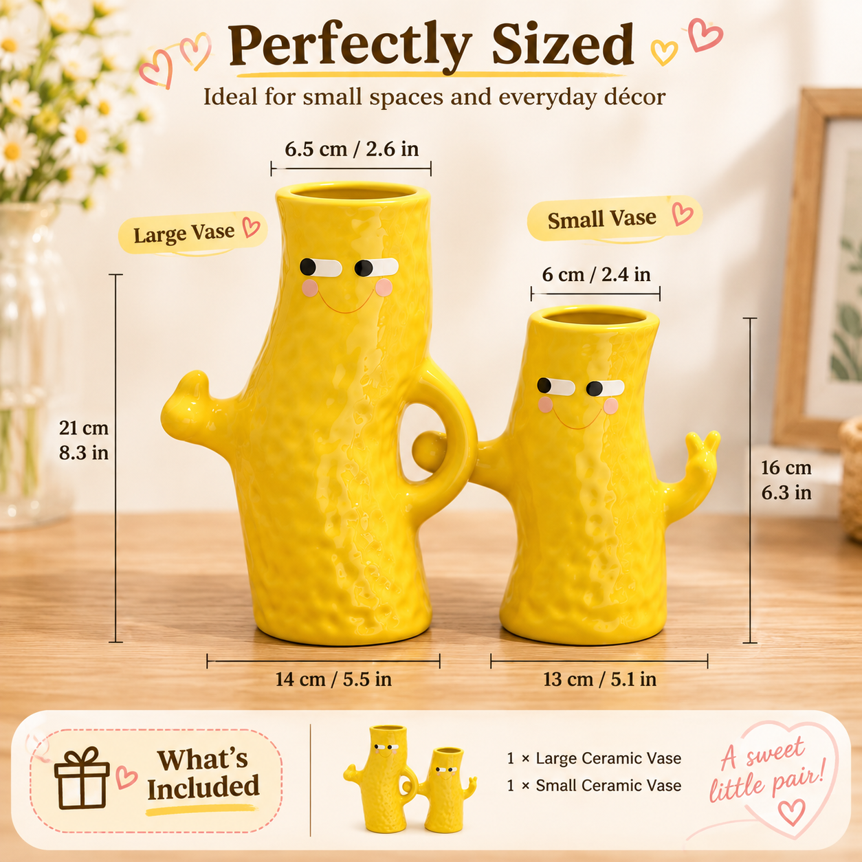 Hand in Hand Ceramic Vase Duo 🌼