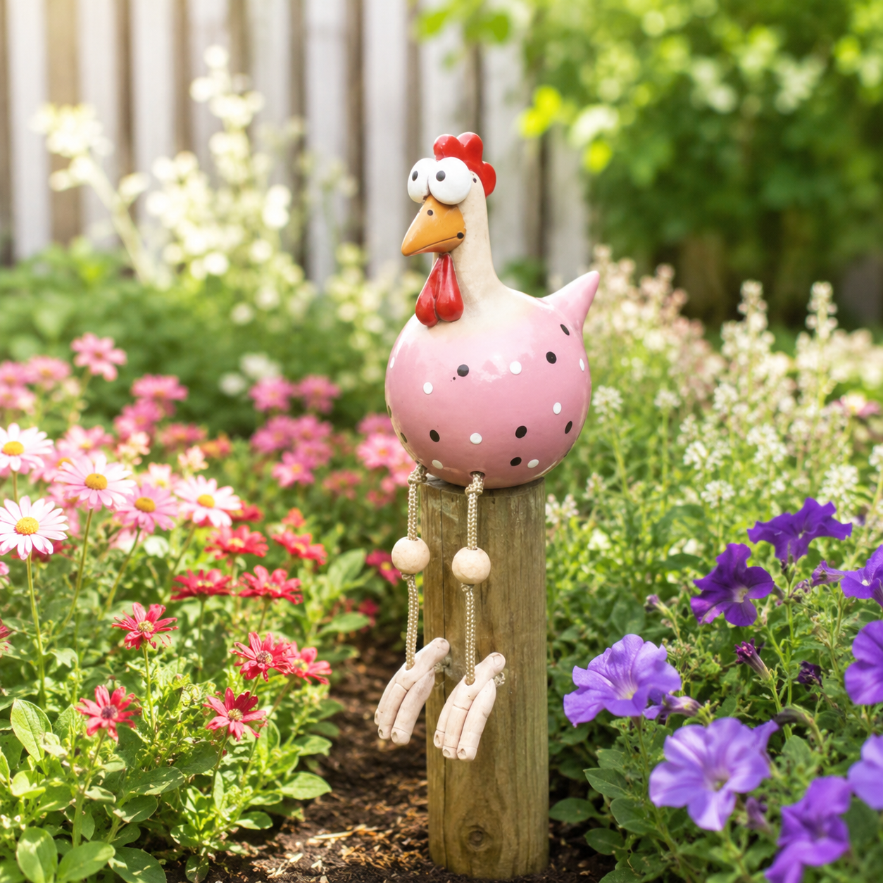 Funny Hanging Leg Rooster Yard Ornament