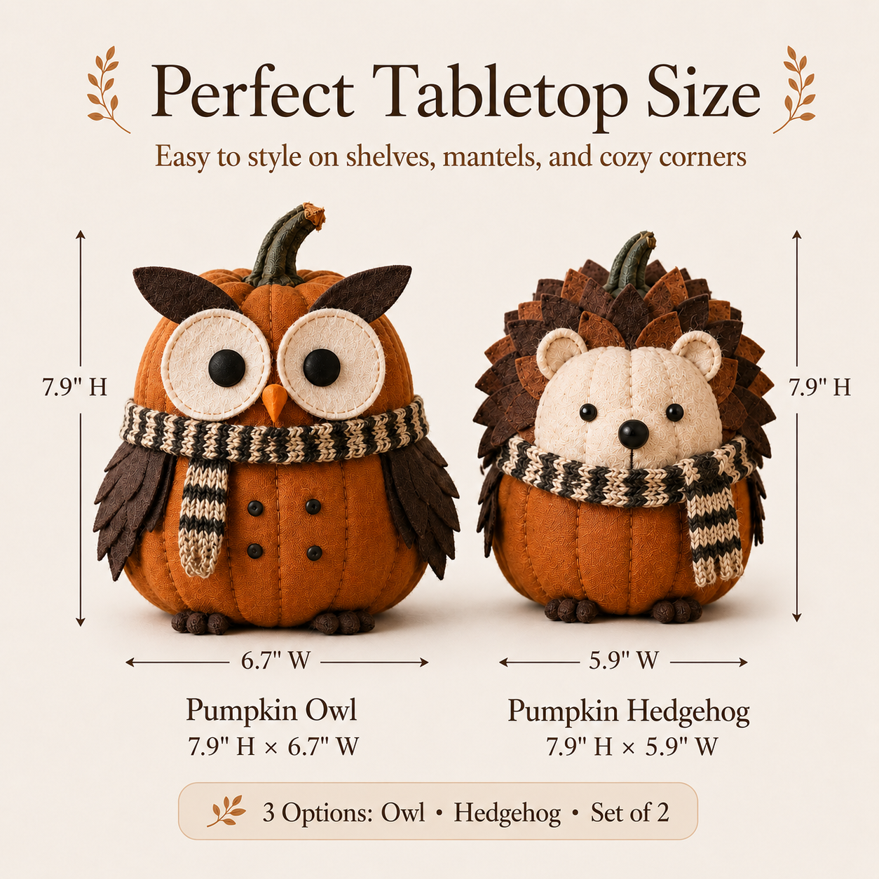 Pumpkin Woodland Friends Fabric Fall Decor