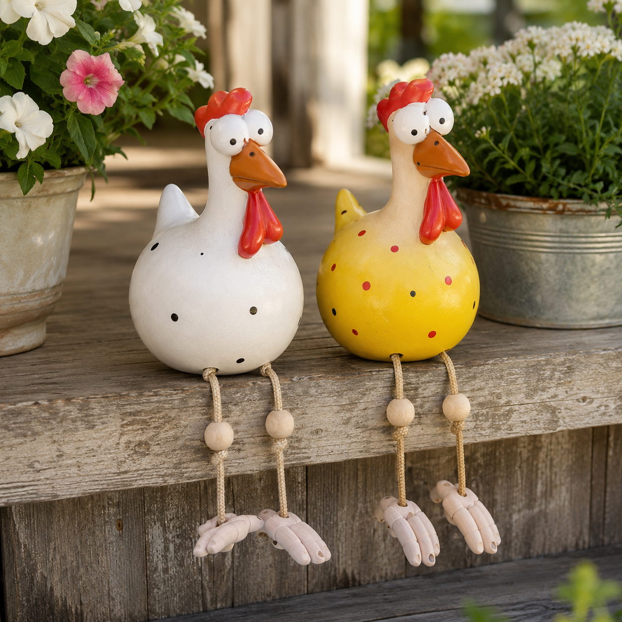 Funny Hanging Leg Rooster Yard Ornament
