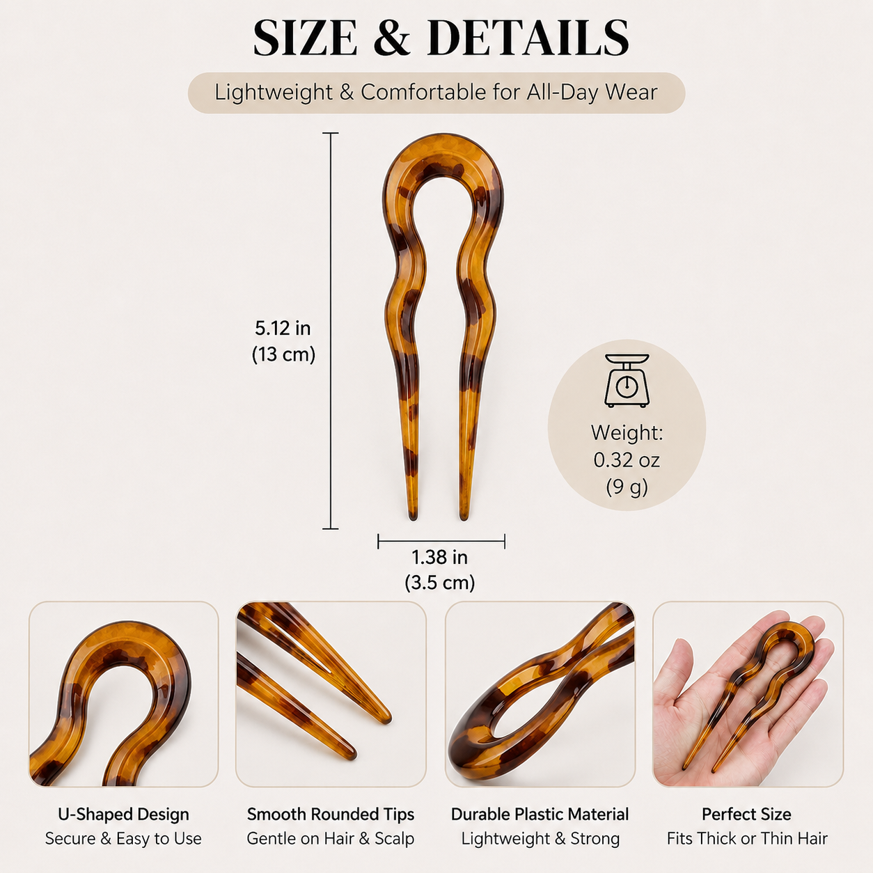 U-Shaped Hair Fork – French Hairpin Updo on the go