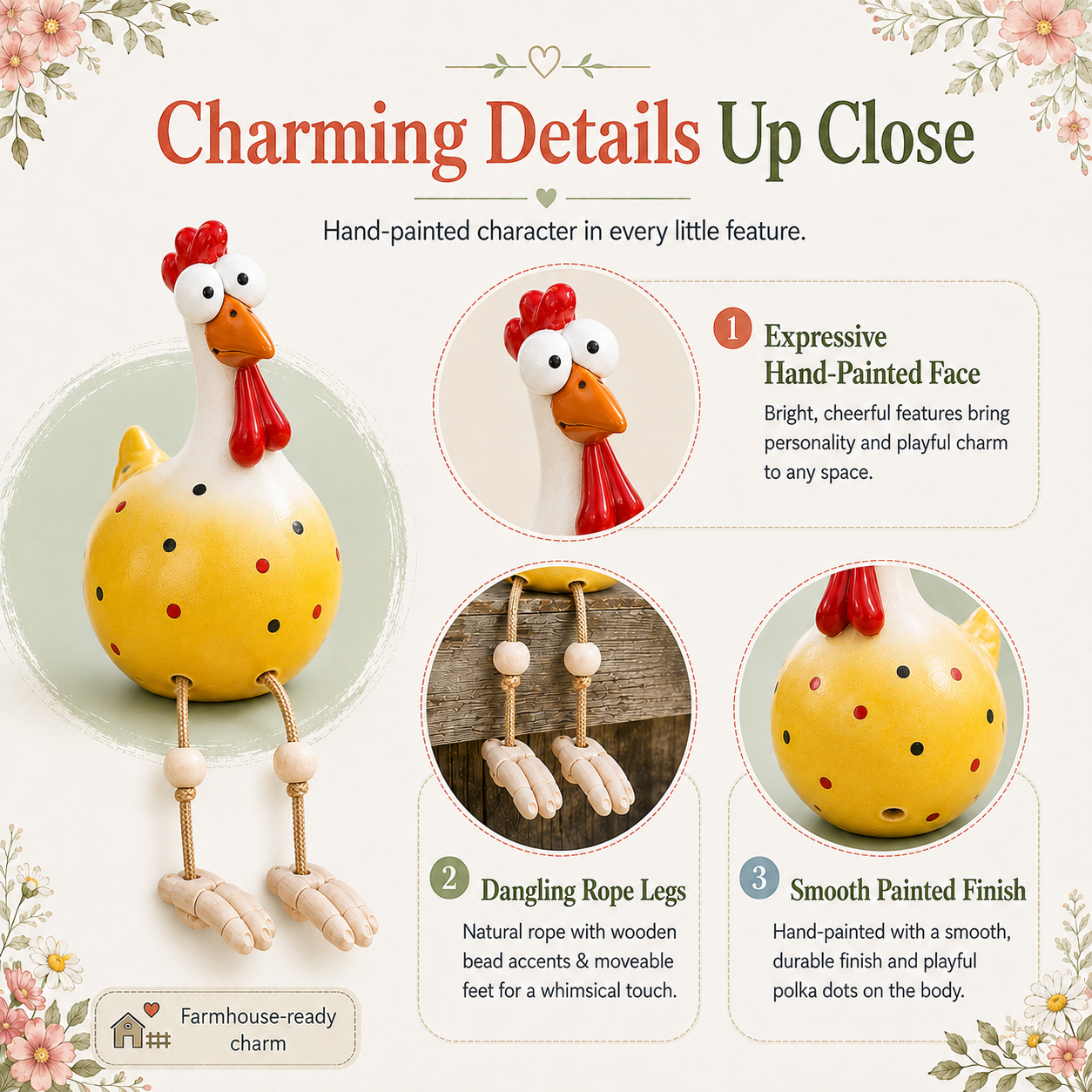 🐔 Funny Dangling-Leg Chicken Garden Sitter