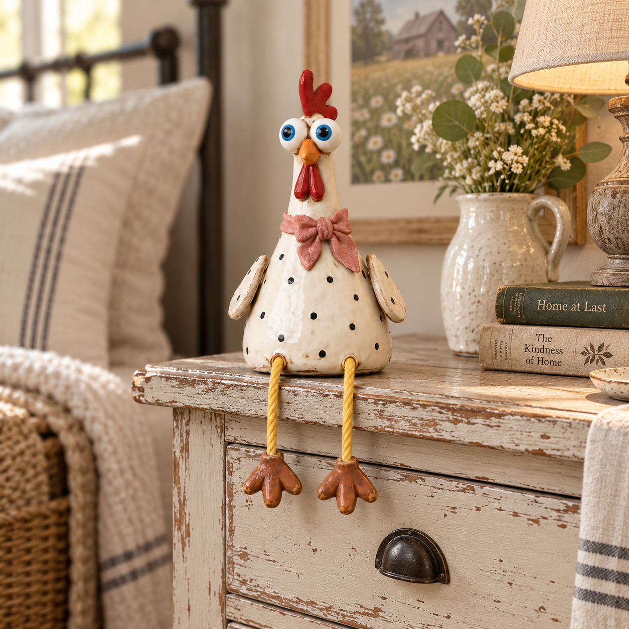 Rustic Chicken Family Figurine Collection - Cute Farmhouse Chicken Decor