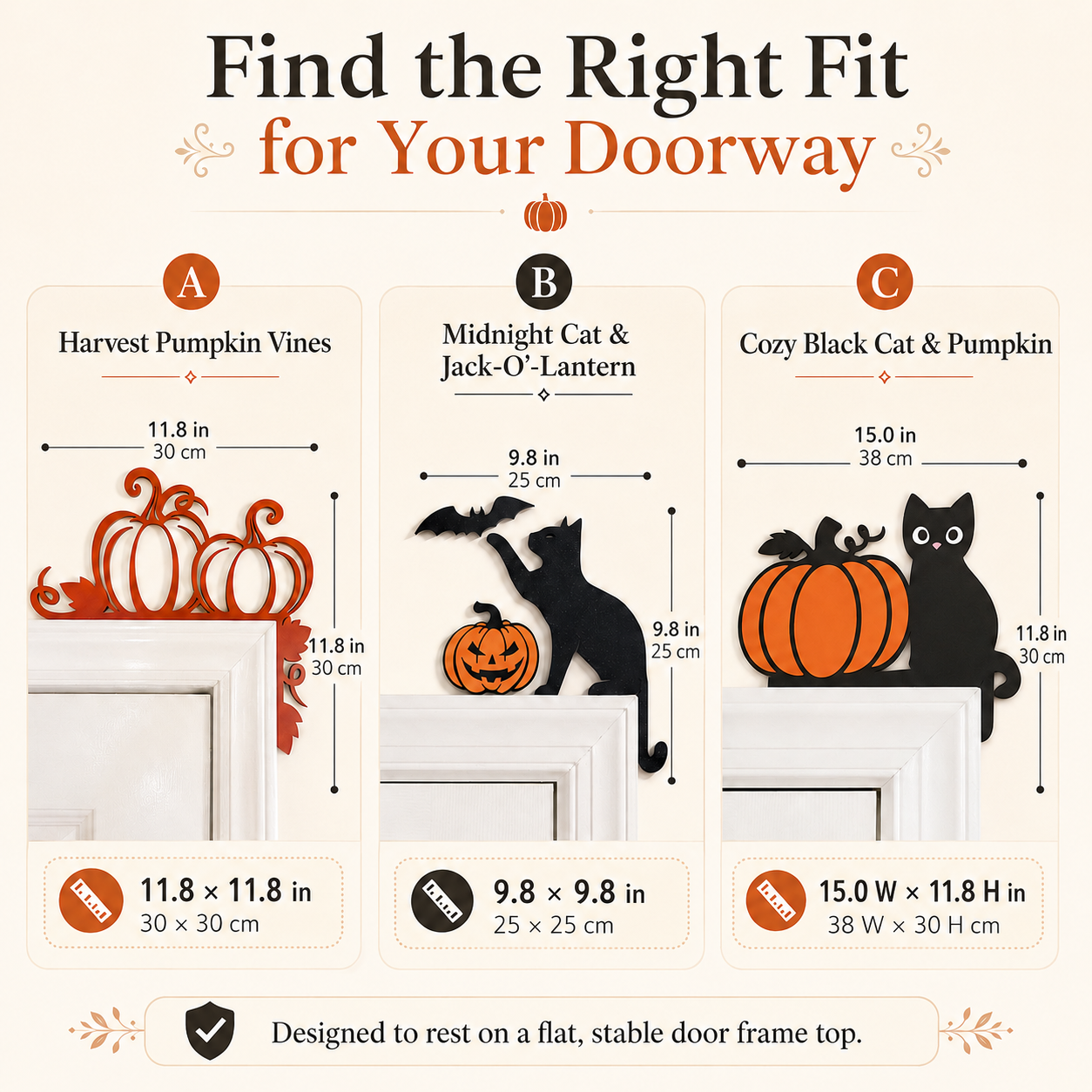 Fall & Halloween Metal Door Frame Toppers 🎃