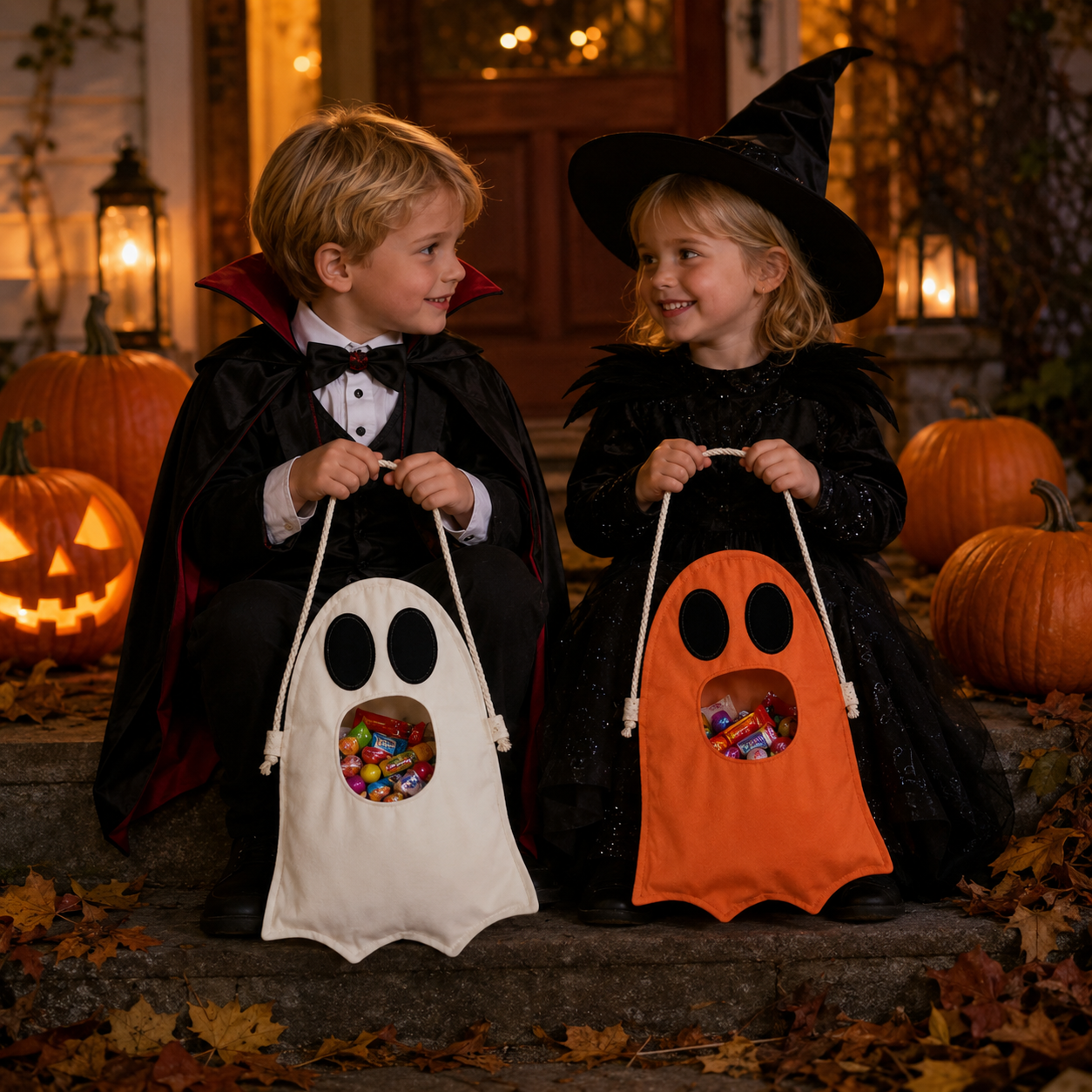 2-Pack Ghost Trick-or-Treat Candy Bags