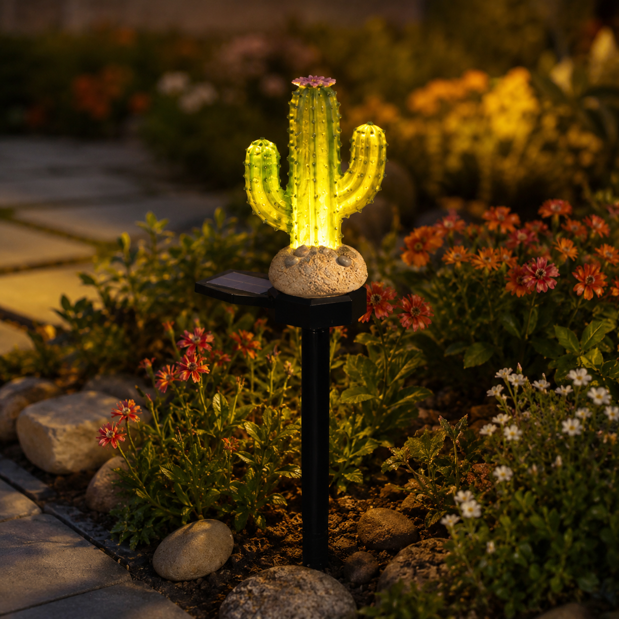 1pcs / Solar Cactus Garden Stake Lights
