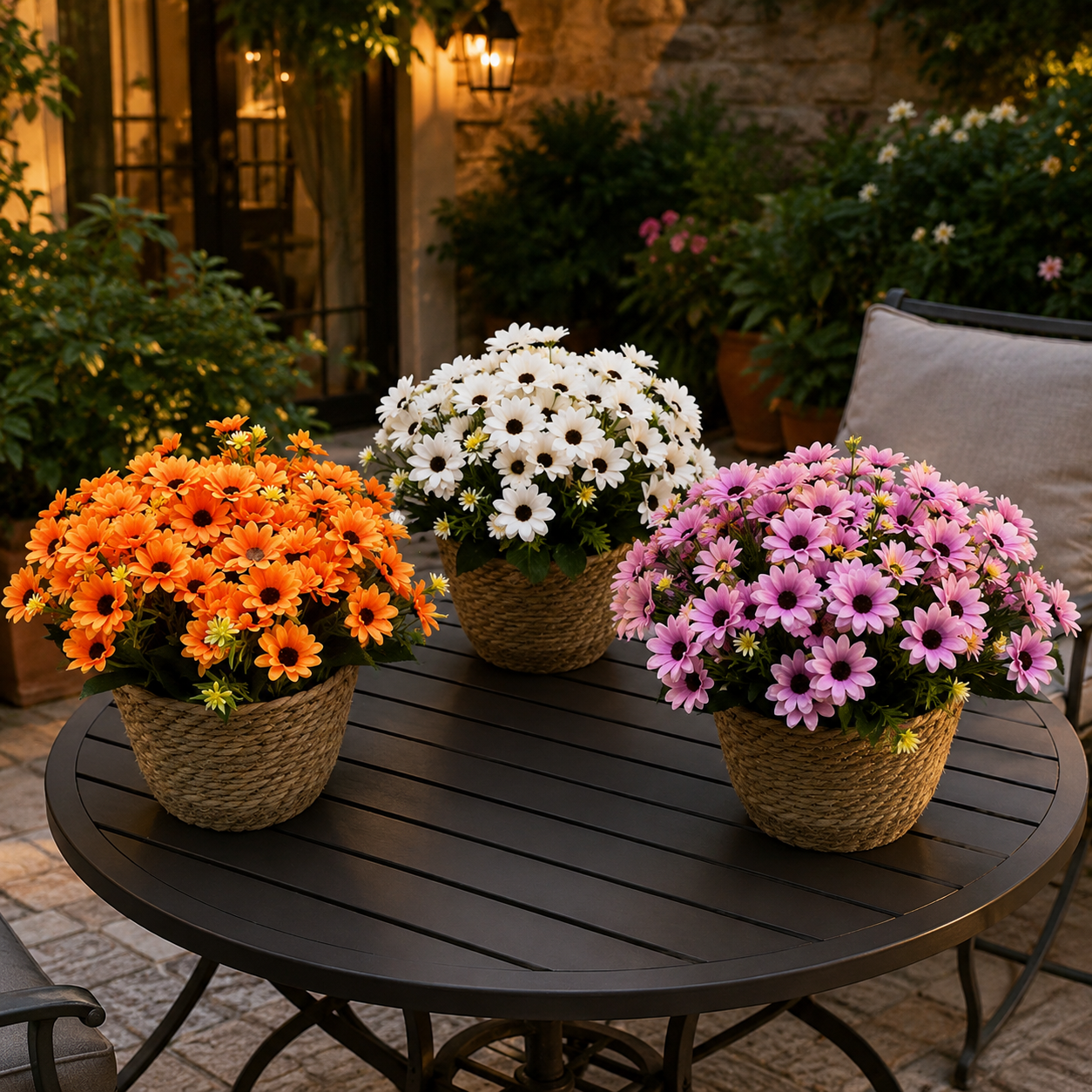 UV-Resistant Artificial Chrysanthemums (Multiple Colors Available) — Realistic Outdoor Plastic Flowers