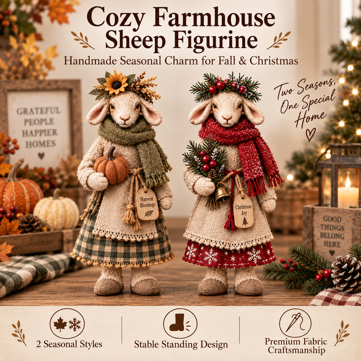 🐑 Cozy Farmhouse Sheep Figurine