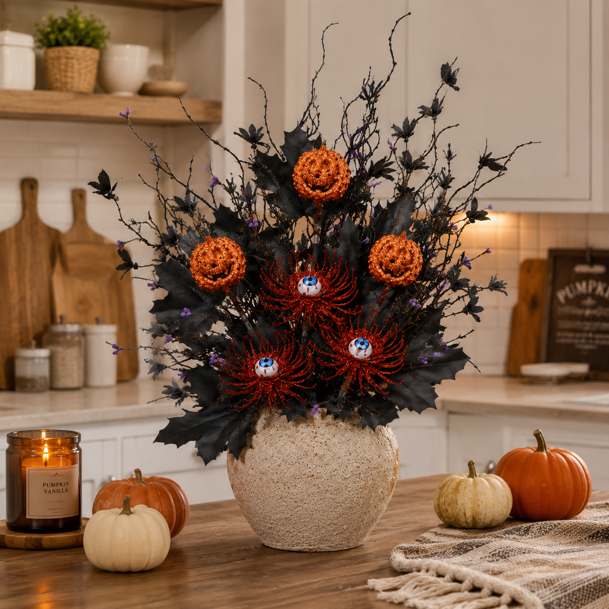 Halloween Gothic Eyeball Floral Stems – 3 Pack