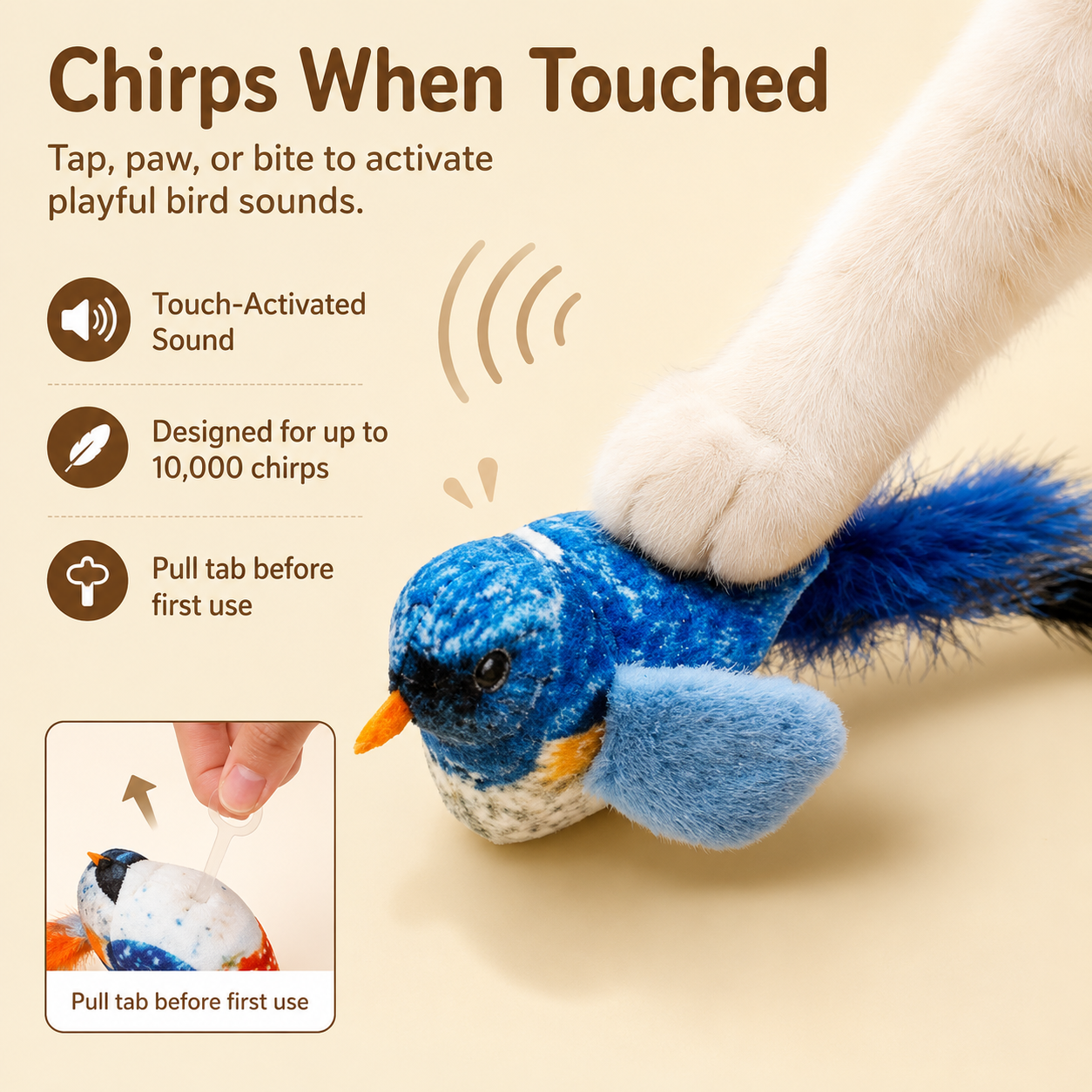 🐦 Chirping Bird Cat Toy