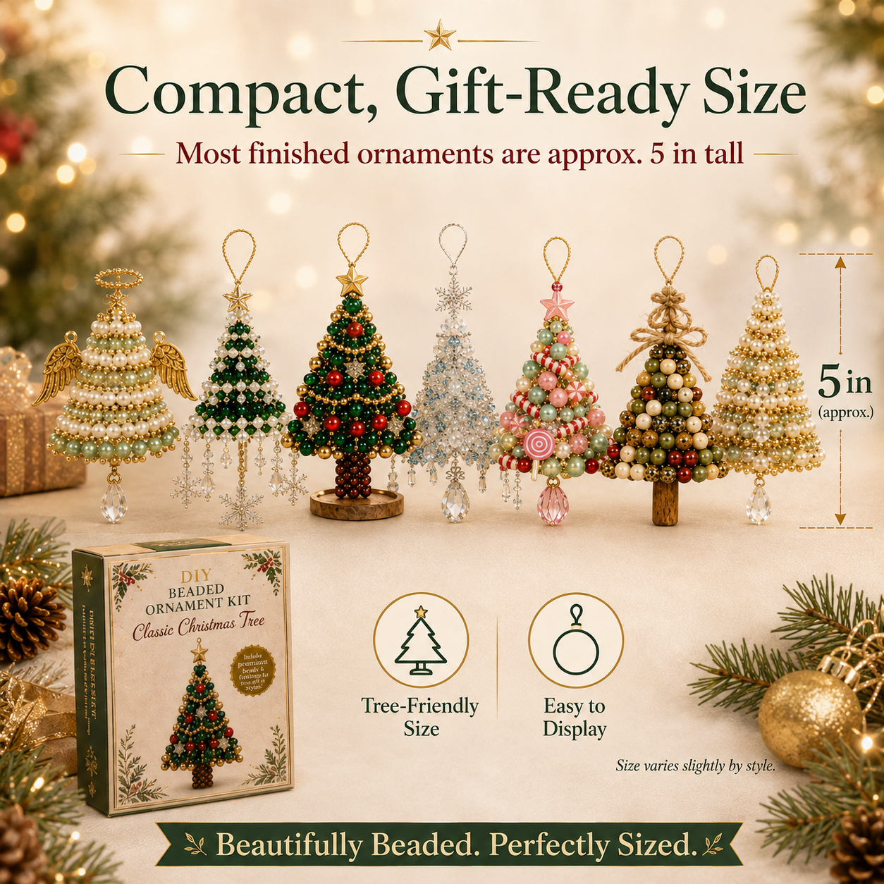 DIY Beaded Christmas Tree Ornament Kit