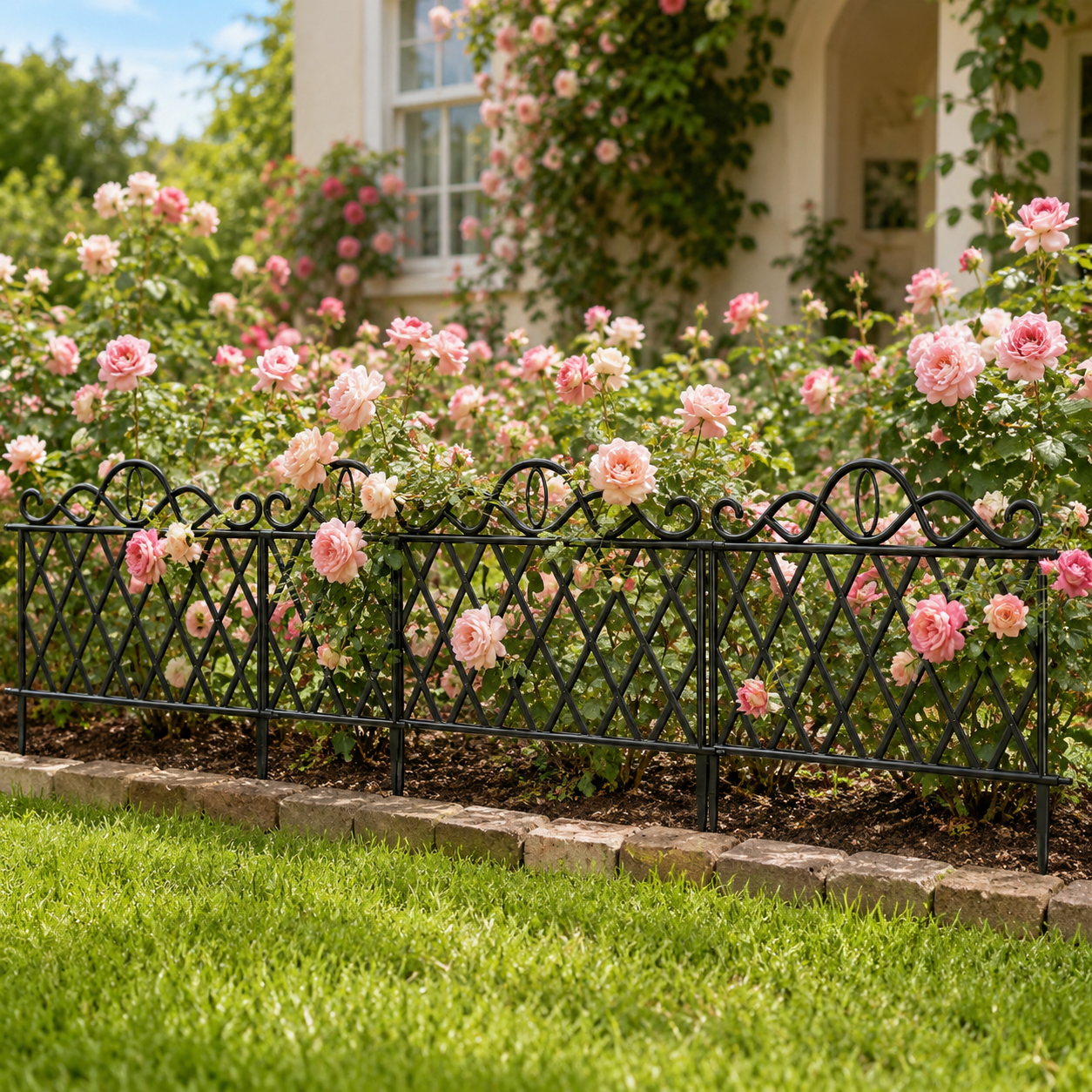 4-piece heavy-duty plastic Decorative Garden Fence Border