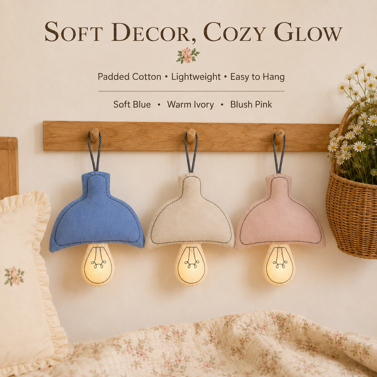 Cozy Glow Rechargeable Fabric Wall Night Light 💡