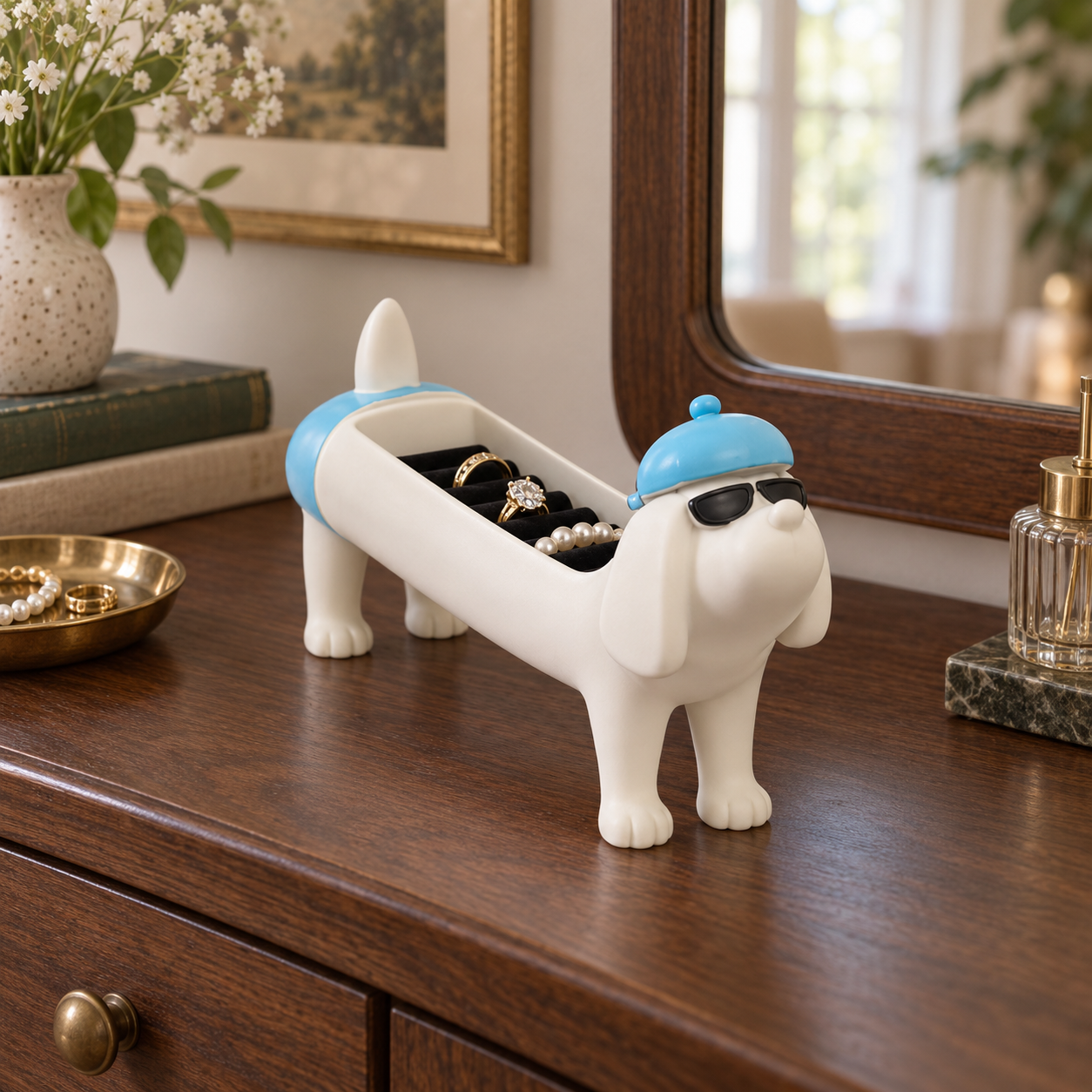 Dachshund Jewelry Organizer – Cute Dog Ring Holder & Trinket Tray
