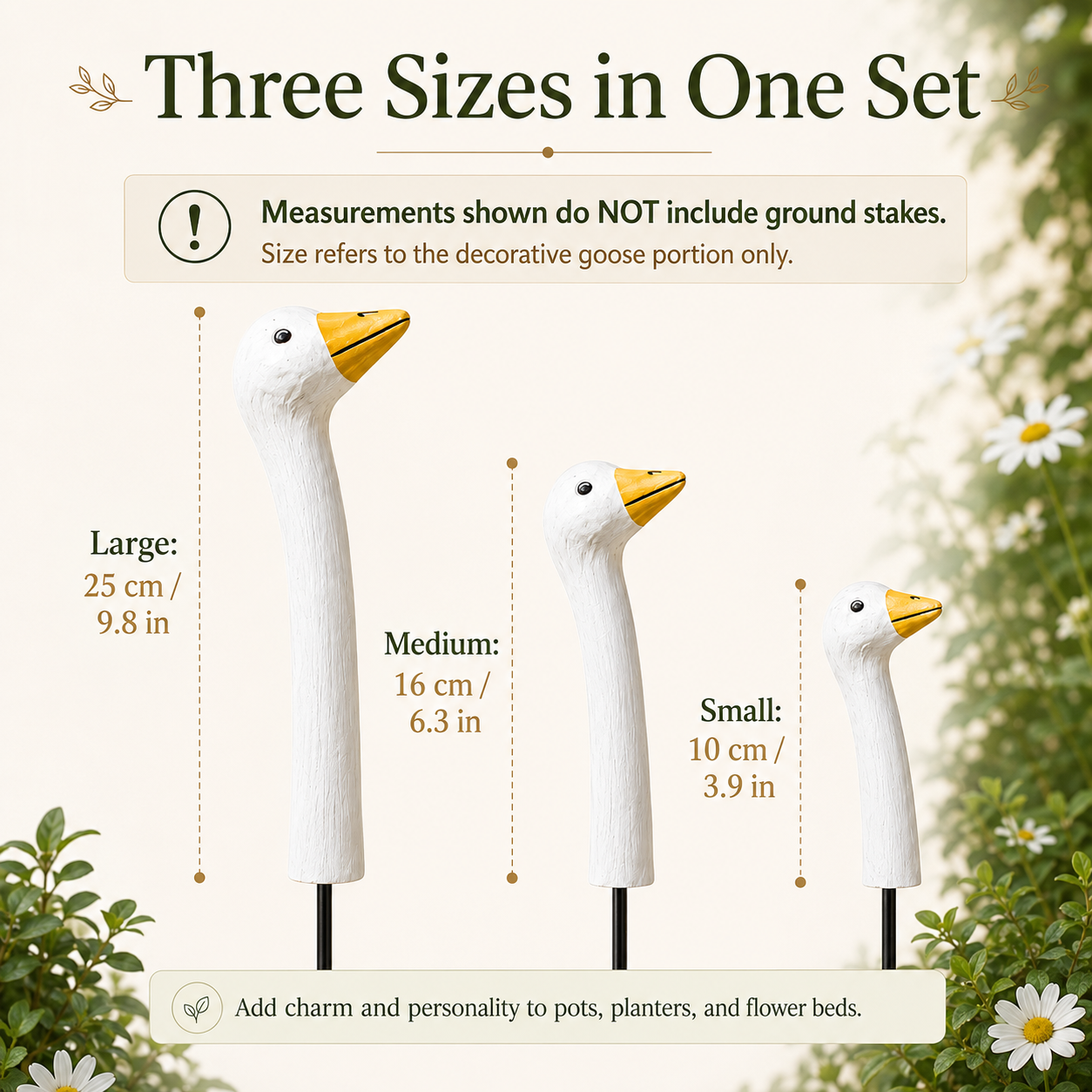 Peekaboo Goose Garden Stakes – 3-Piece Set