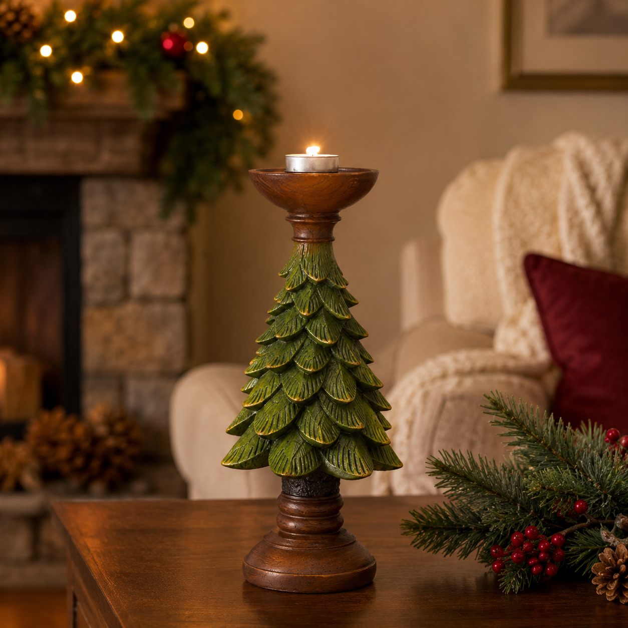 Christmas Tree Candle Holders – Festive Resin Tealight Holders for Holiday Decor
