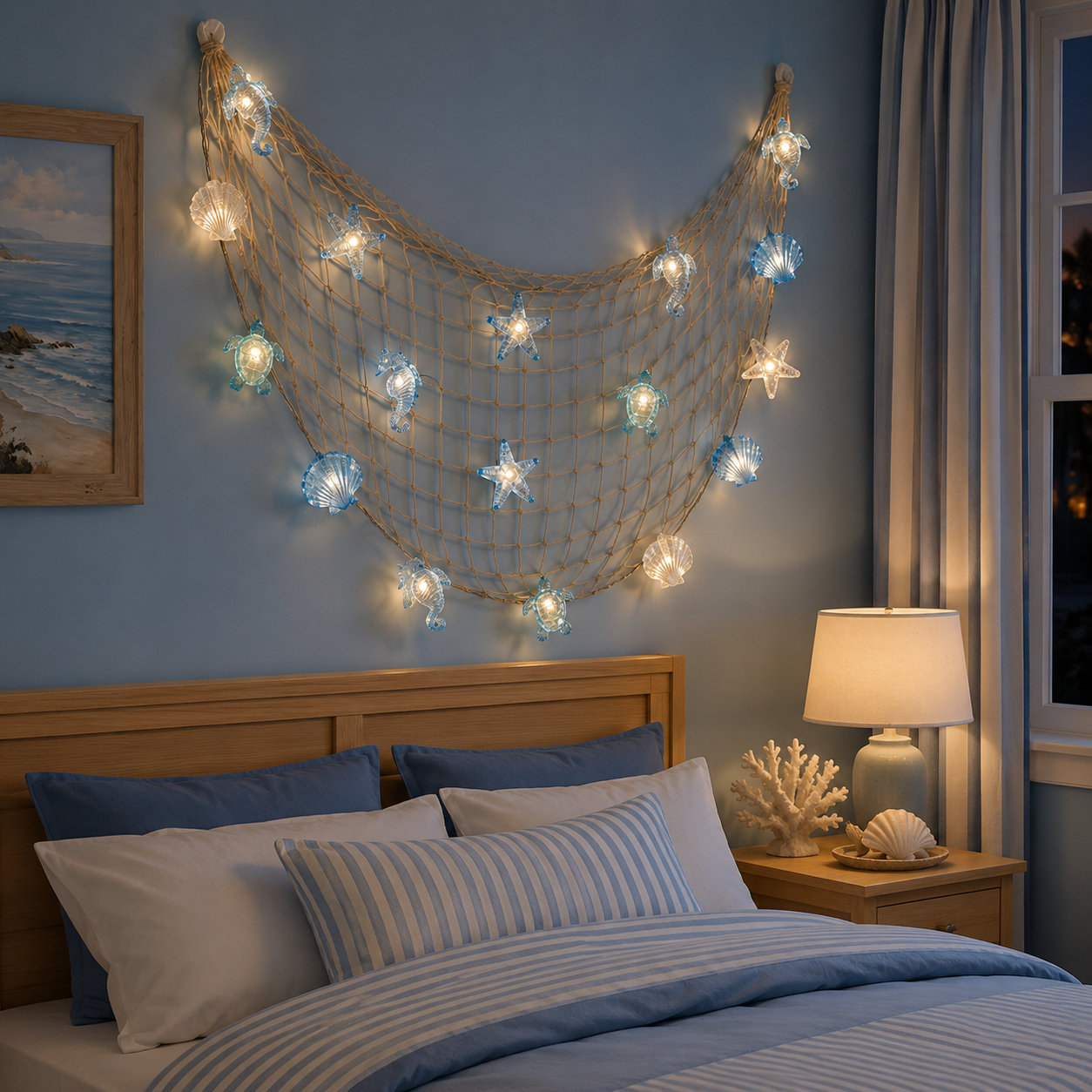 Ocean-Themed String Lights – Starfish, Seahorse, Seashell, and Turtle Shaped LED Decorative String Lights