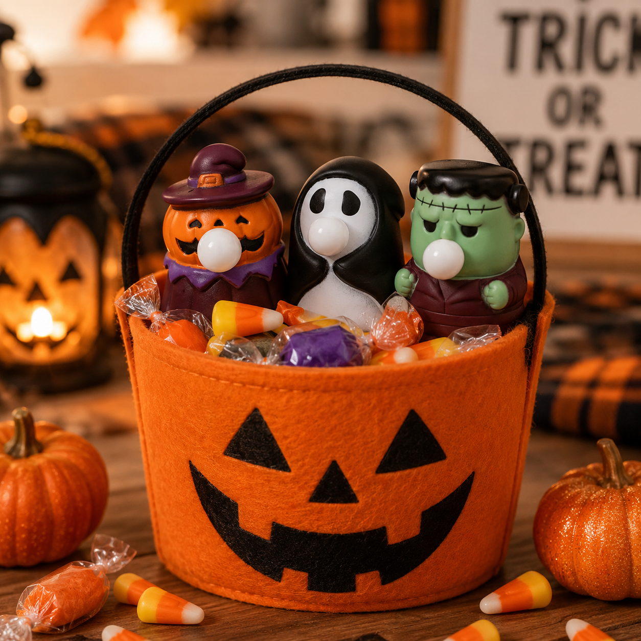 3 Pack Halloween Squeeze Bubble Toys, Cute Pumpkin Ghost Frankenstein Stress Relief Toys