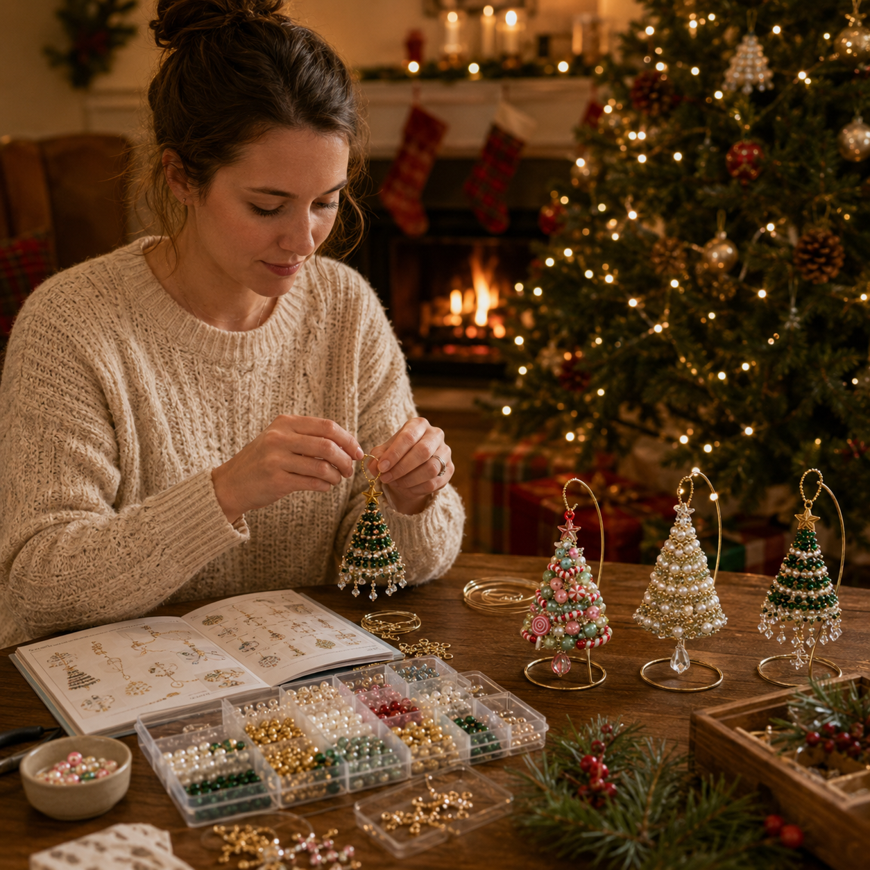 DIY Beaded Christmas Tree Ornament Kit