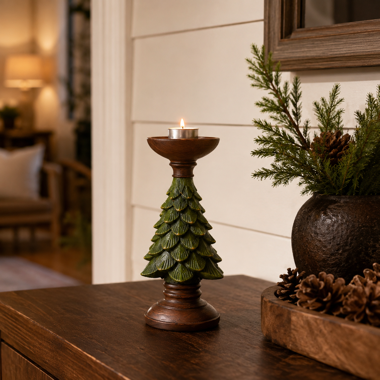 Christmas Tree Candle Holders – Festive Resin Tealight Holders for Holiday Decor