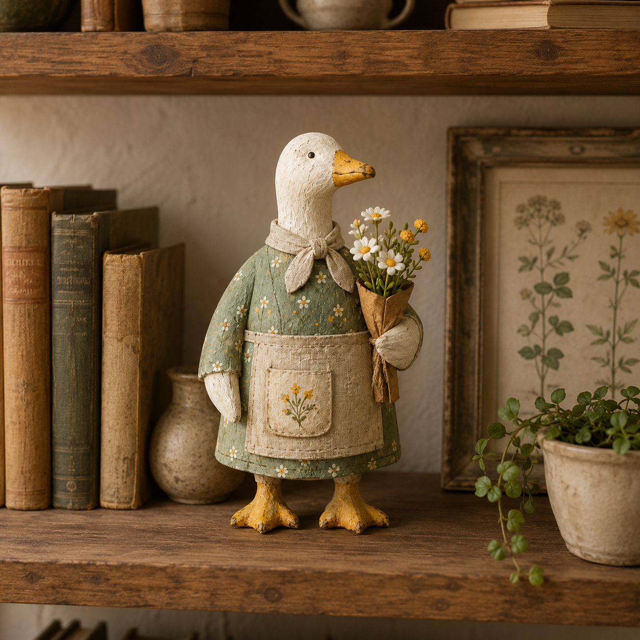 Vintage Garden Goose Figurine