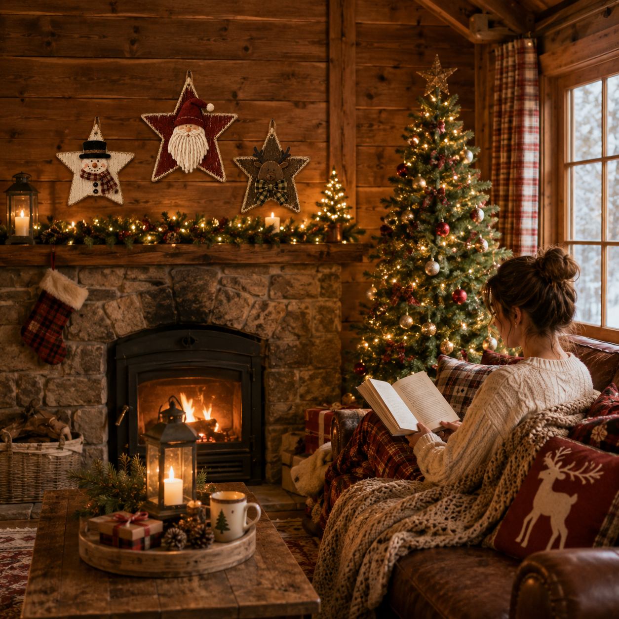 Rustic Seasonal Star Wall Decor Set – 3-Piece