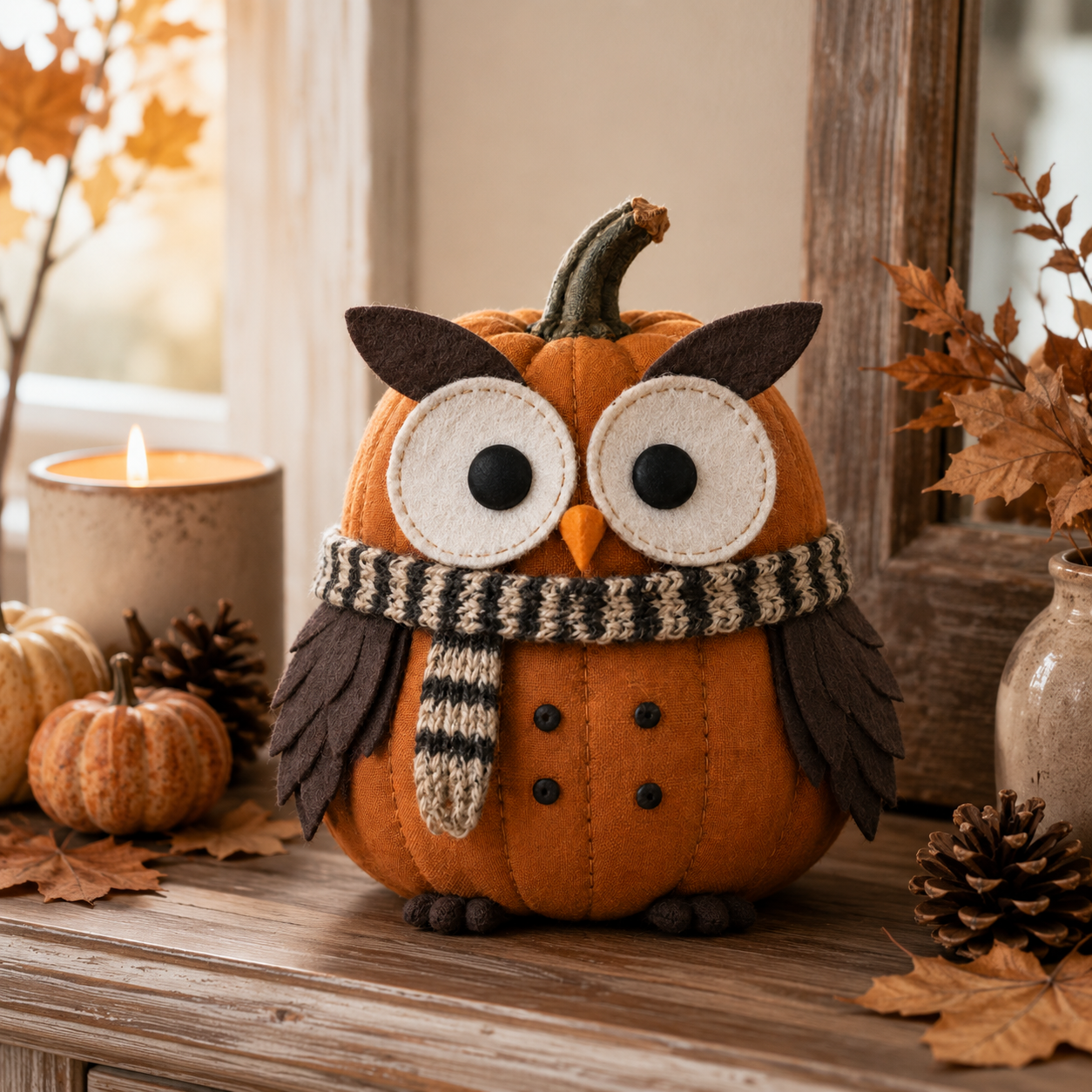 Pumpkin Woodland Friends Fabric Fall Decor