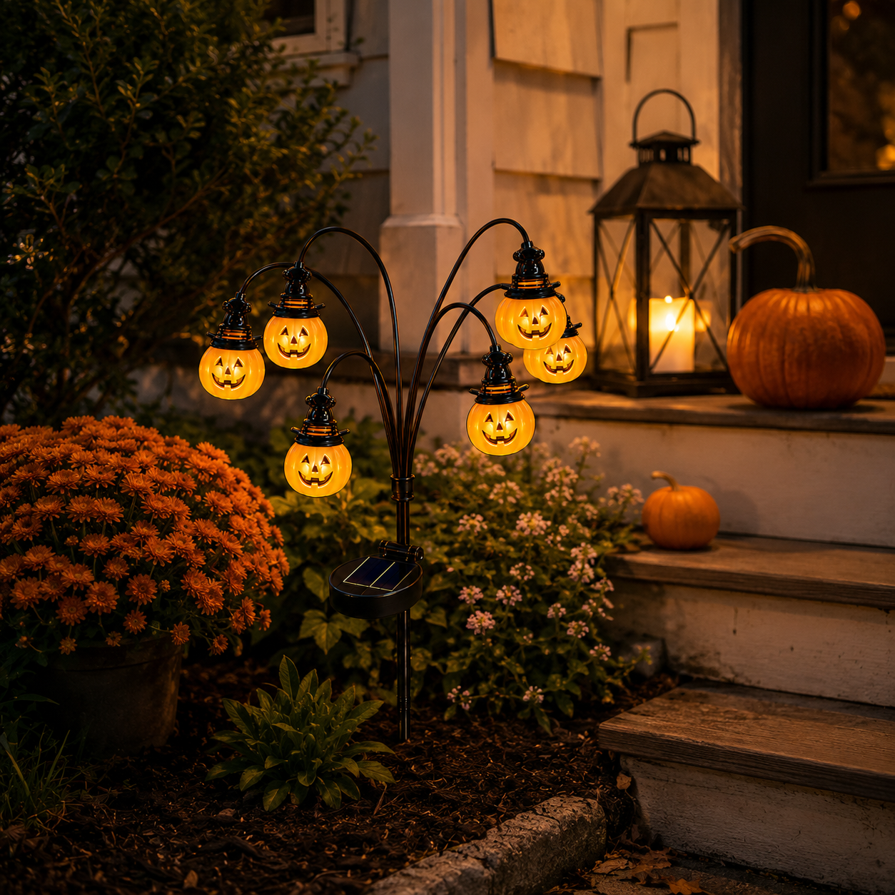 Solar-Powered Halloween Pumpkin Garden Stake Light