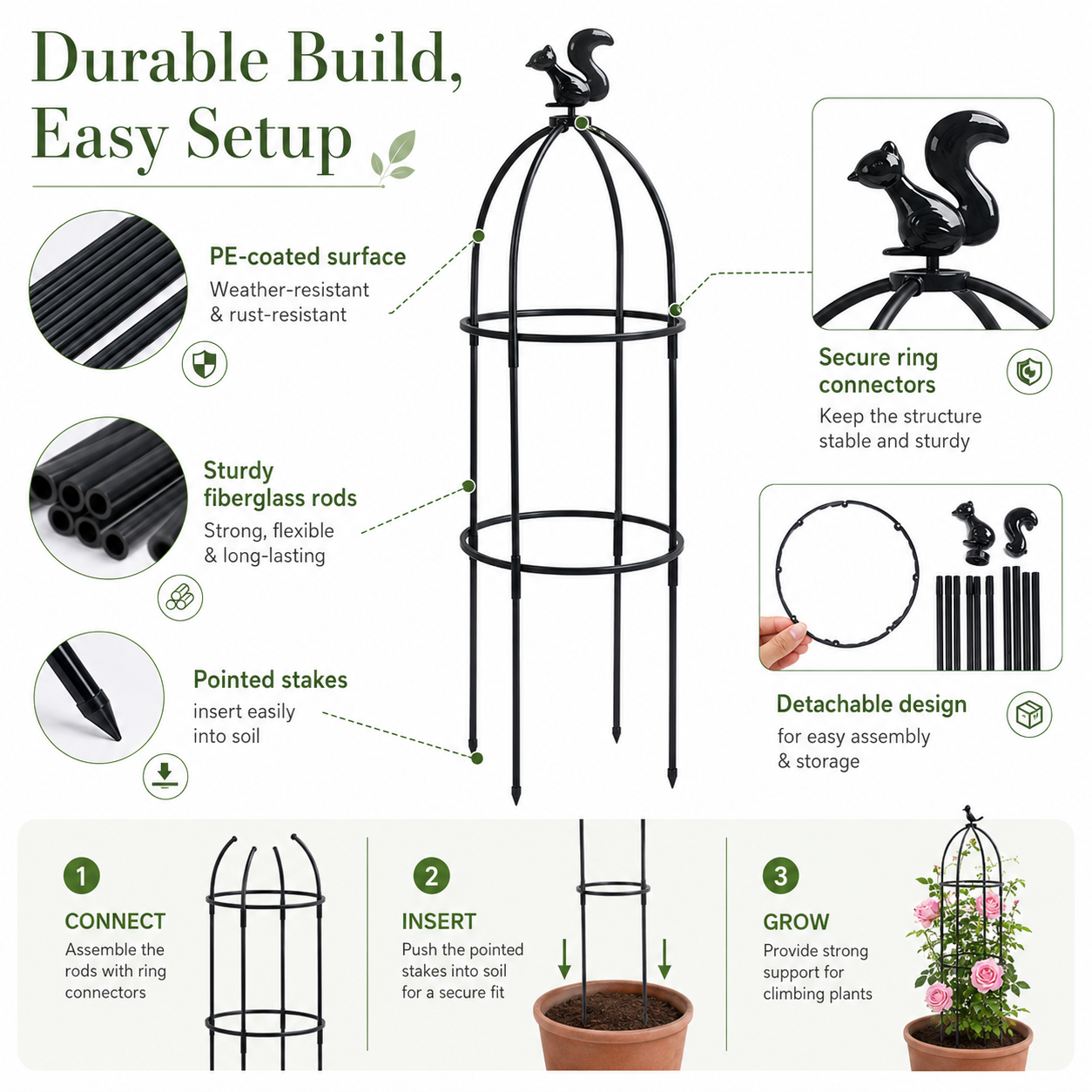 Charming Bird Cage Trellis for Roses & Climbing Plants