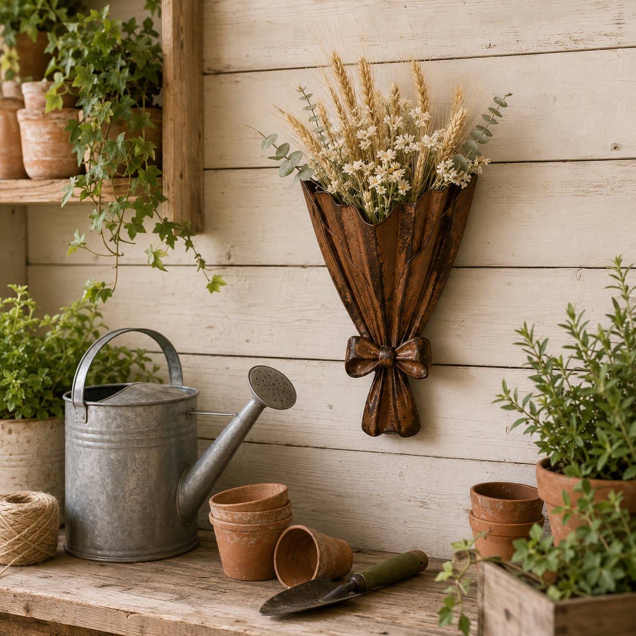 Vintage Bouquet Metal Wall Planter 🌼