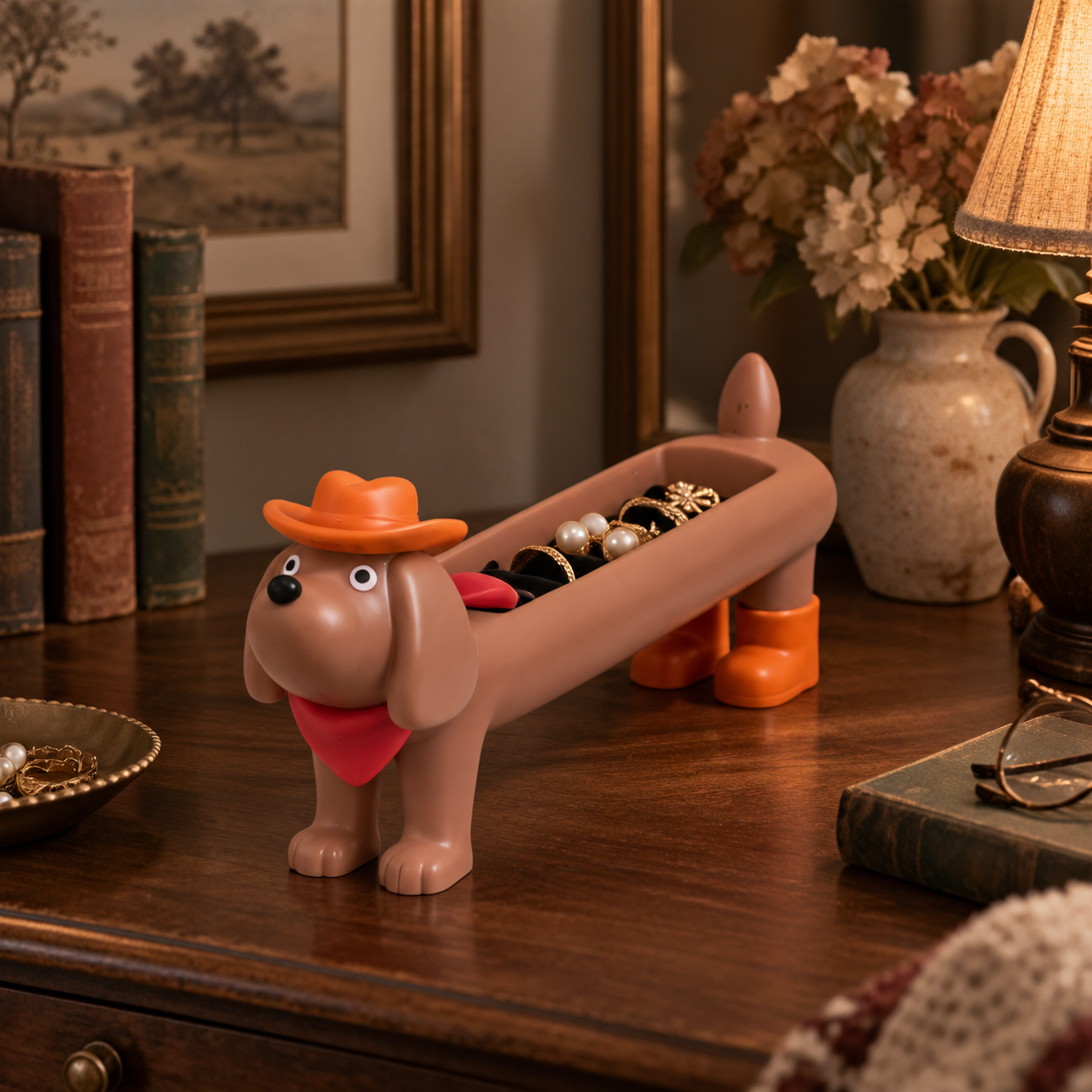 Dachshund Jewelry Organizer – Cute Dog Ring Holder & Trinket Tray