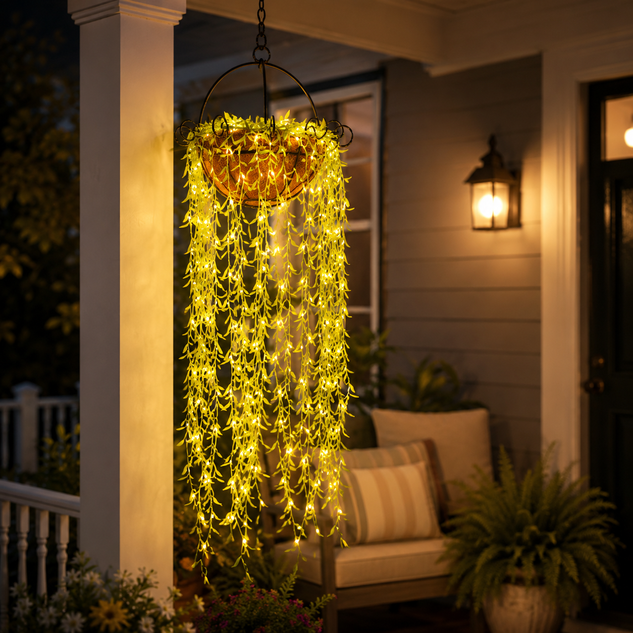 Cascading Willow Glow Hanging Basket