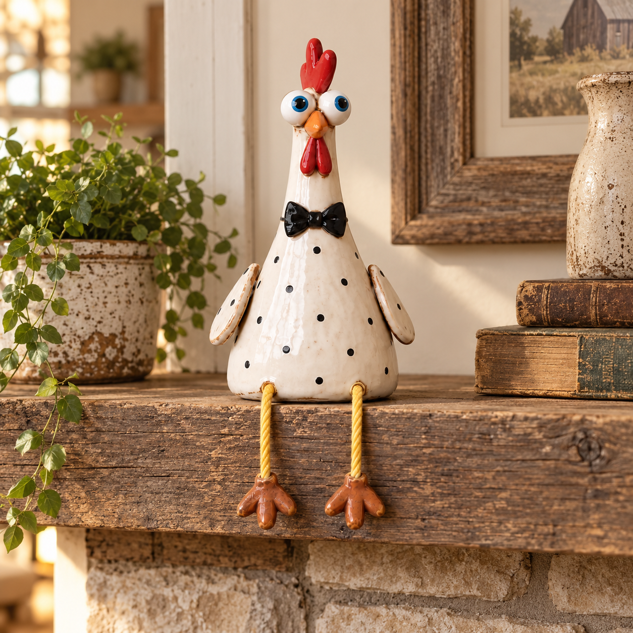 Rustic Chicken Family Figurine Collection - Cute Farmhouse Chicken Decor