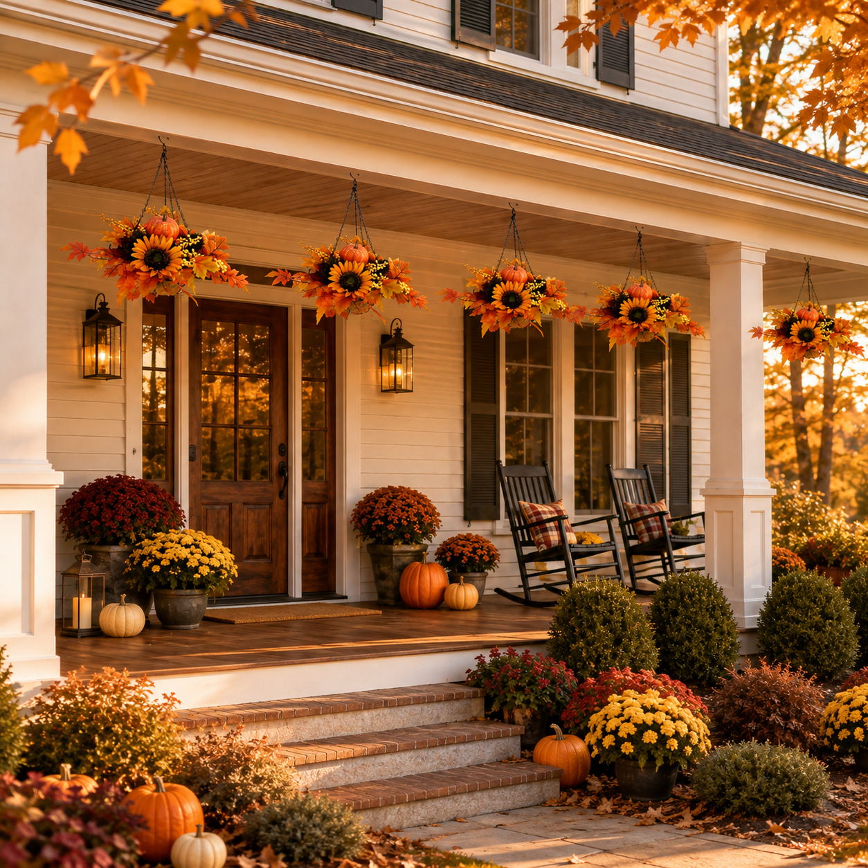 19.7 in Fall Harvest Pumpkin Hanging Basket / 1 pcs 🌻🎃