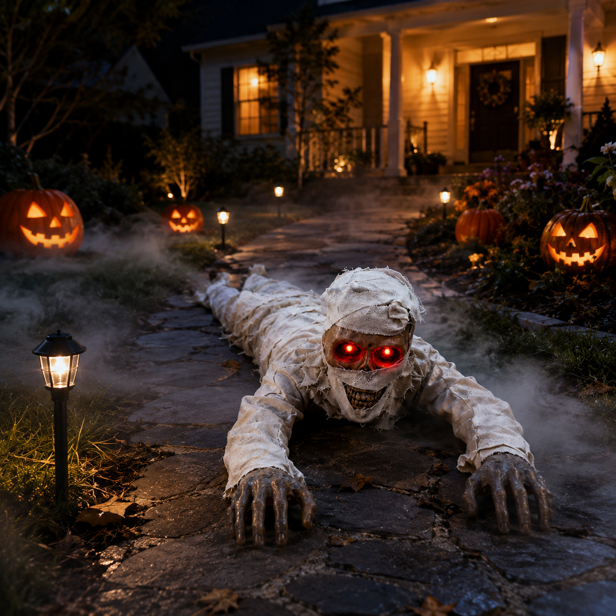 Voice-Controlled Crawling Mummy Halloween Decoration