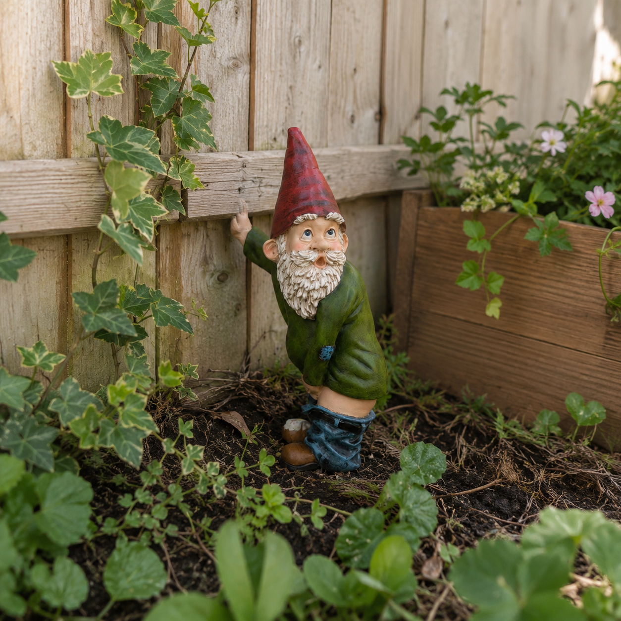 Cheeky Garden Gnome Statue