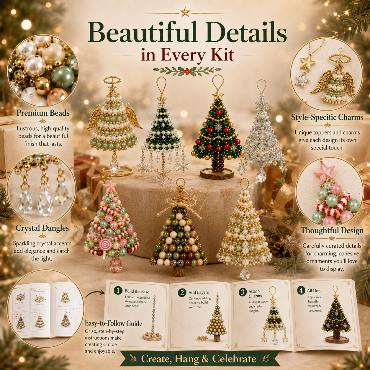 DIY Beaded Christmas Tree Ornament Kit