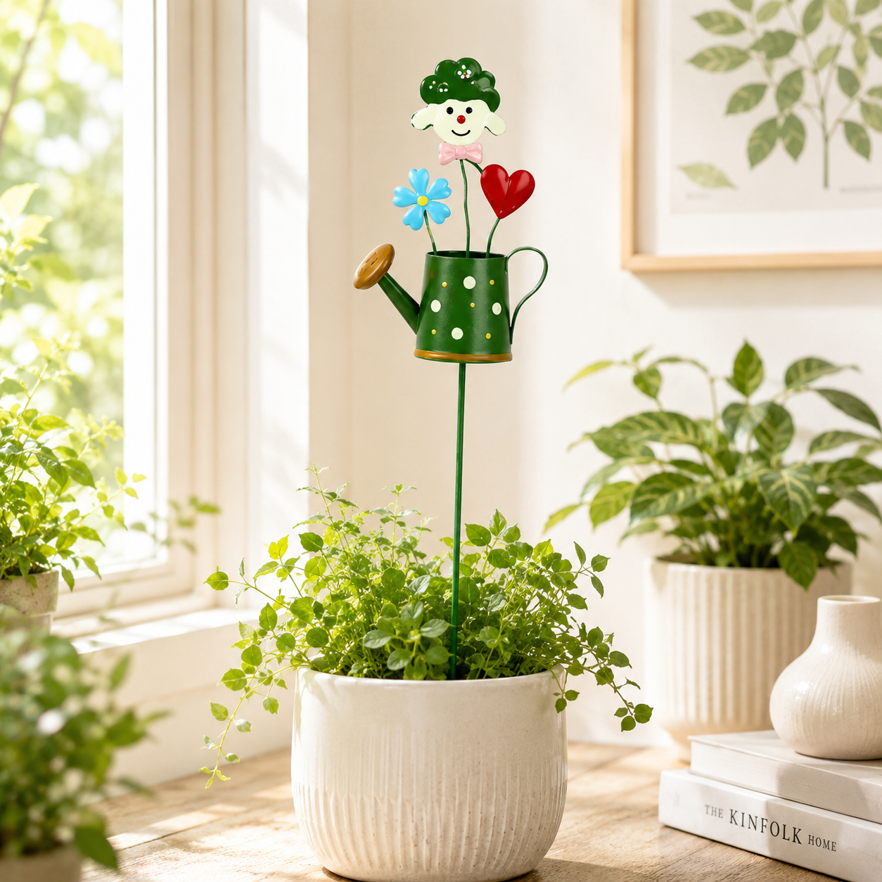 🌼 6-Piece Whimsical Watering Can Plant Stakes