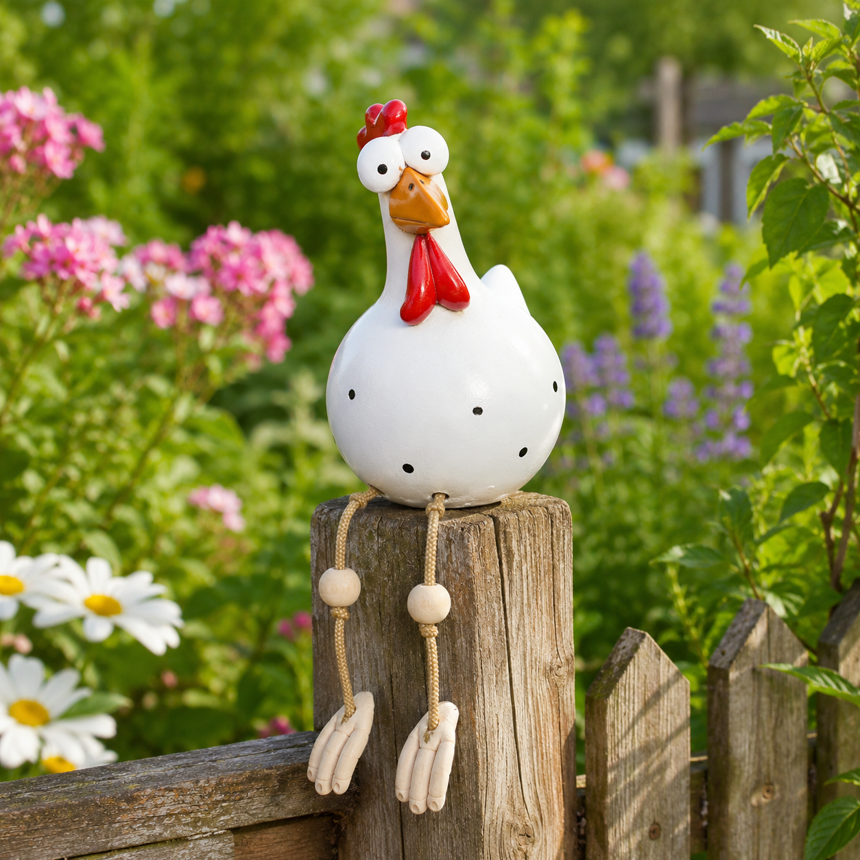 Funny Hanging Leg Rooster Yard Ornament